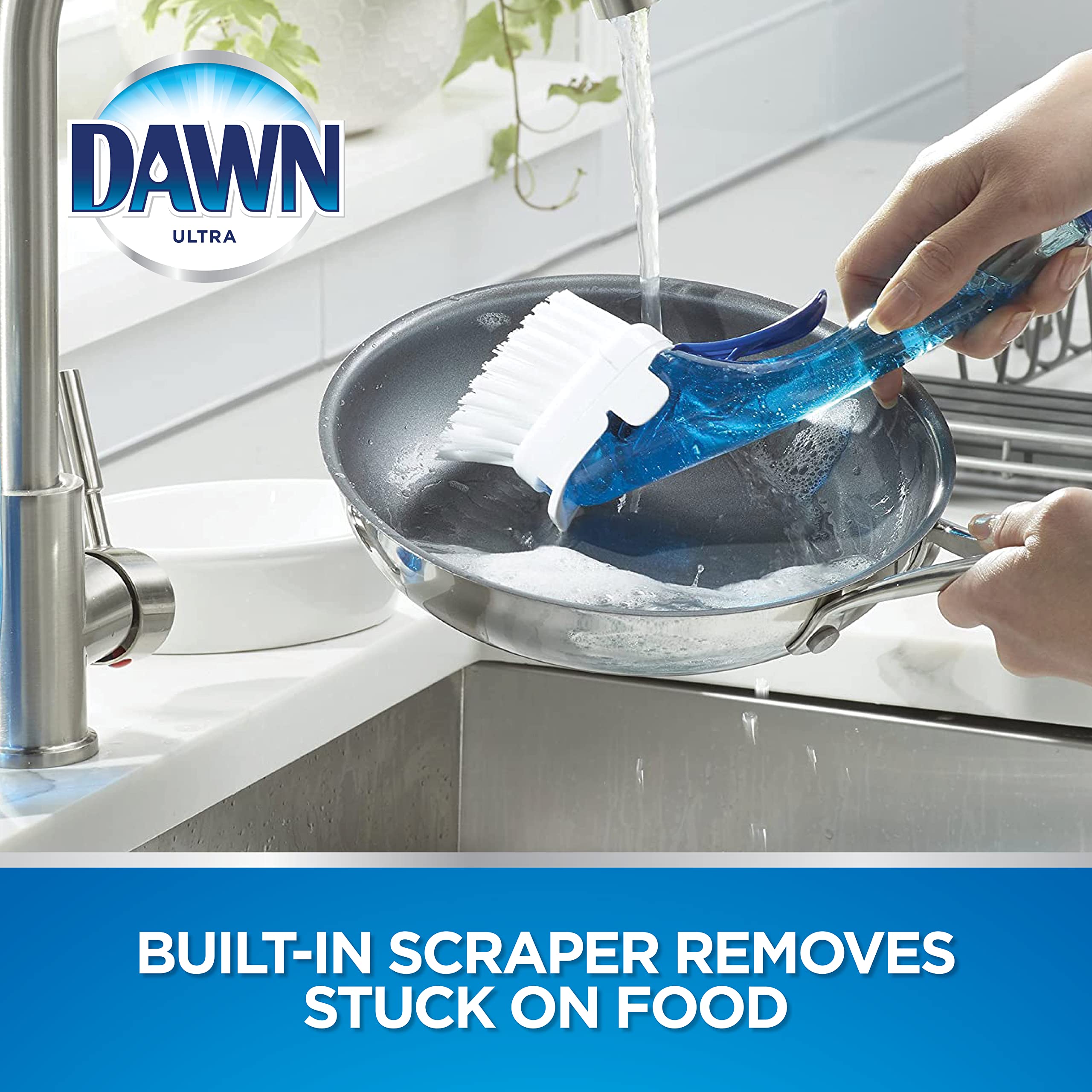 Dawn No- Drip Fillable Dish Brush, Clear