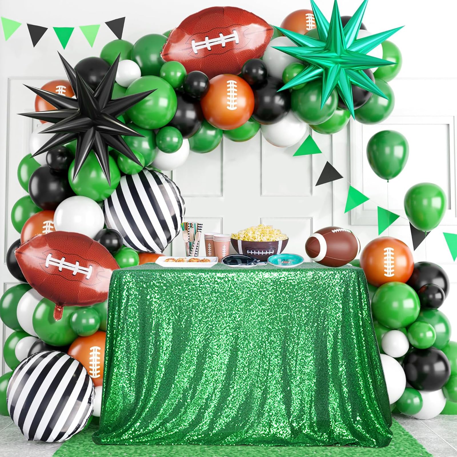 Partydelight Green Sequin Tablecloth 50X80 Inch Rectangle Tablecloth Glitter Tablecloth For Party Baby Shower Christmas Decorati