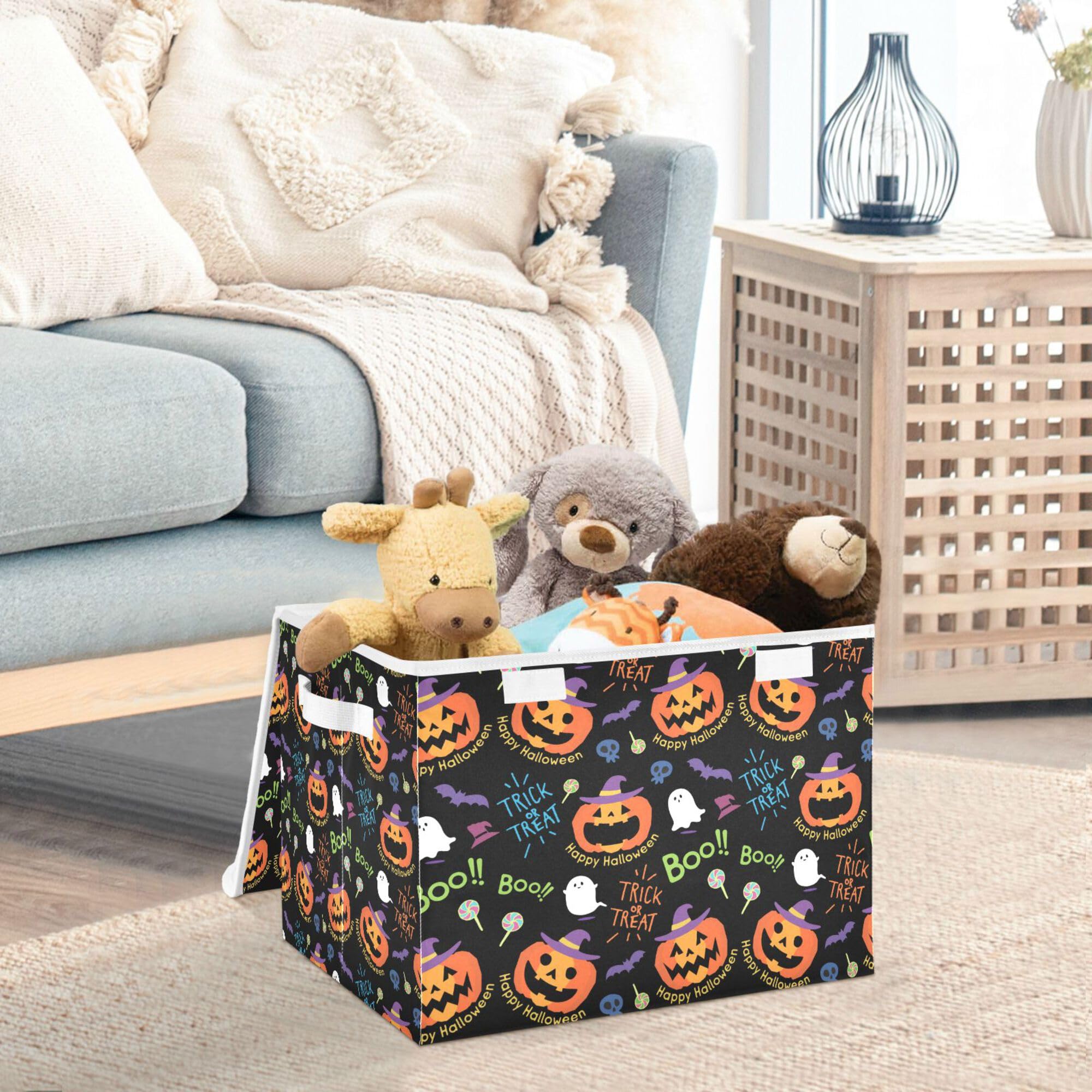 Xigua Halloween Ghost Pumpkin Ghosts Storage Bins With Lids And Carrying Handle,Foldable Storage Boxes Organizer Containers Bask