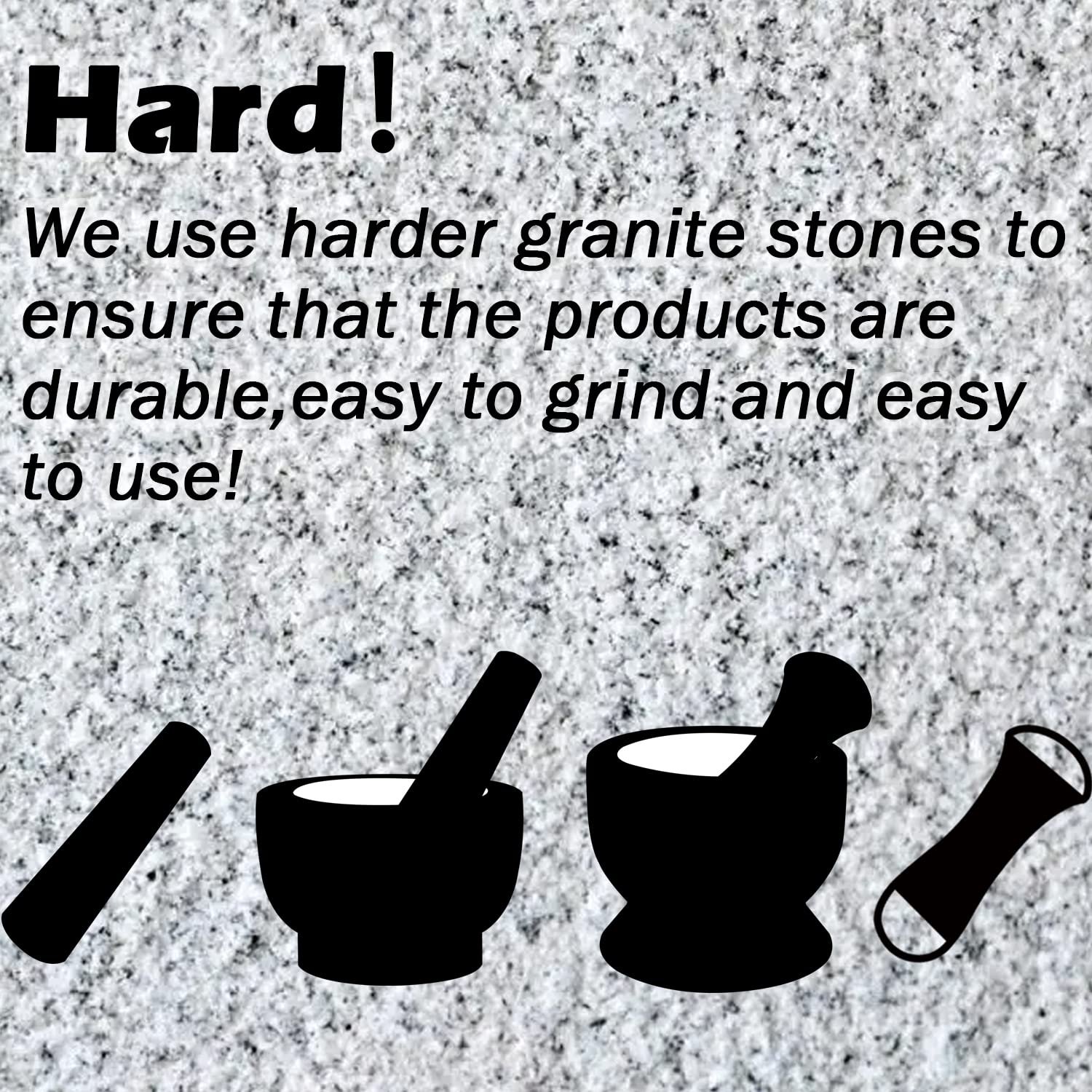 Tianman Granite Replacement Pestle 5.9'' Length Polished, Use Pestle On Both Ends (Only Pestle Mortar Not Included) (Granite Pol