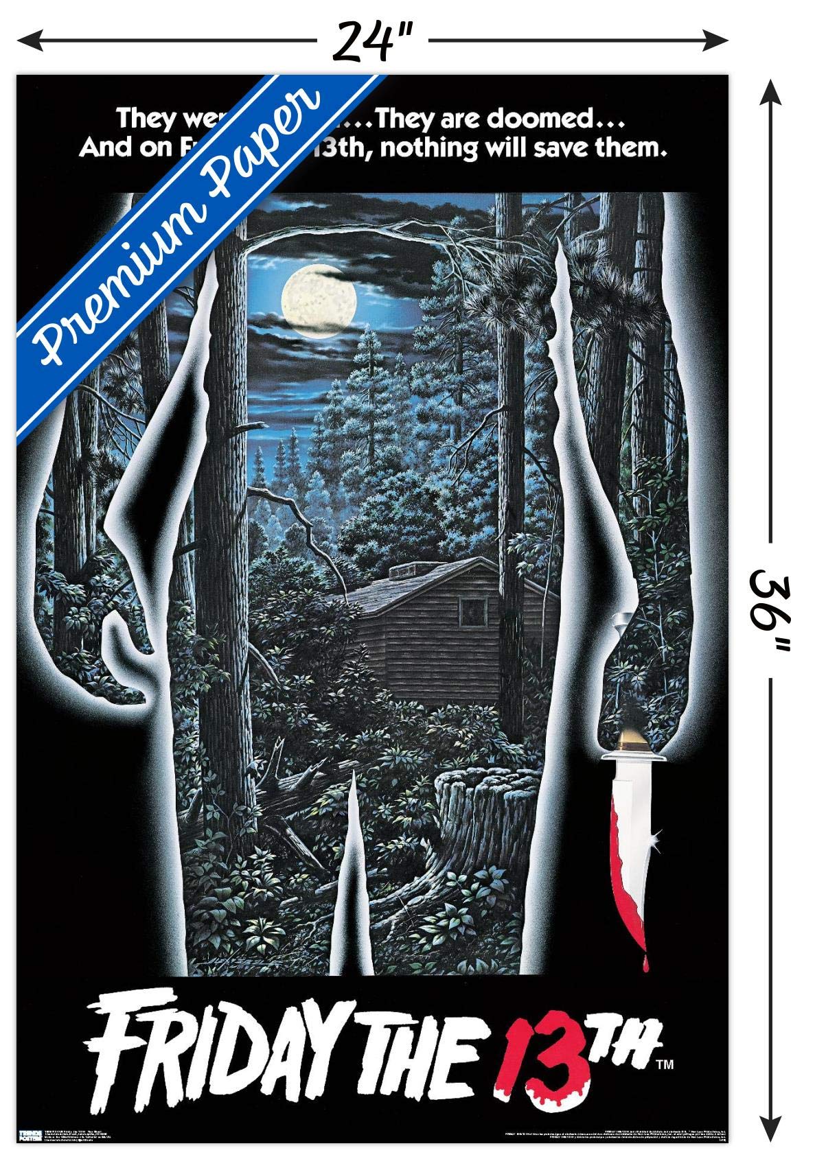 Trends International 24X36 Friday The 13Th - One Sheet Wall Poster, 24'' X 36'', Premium Unframed Version