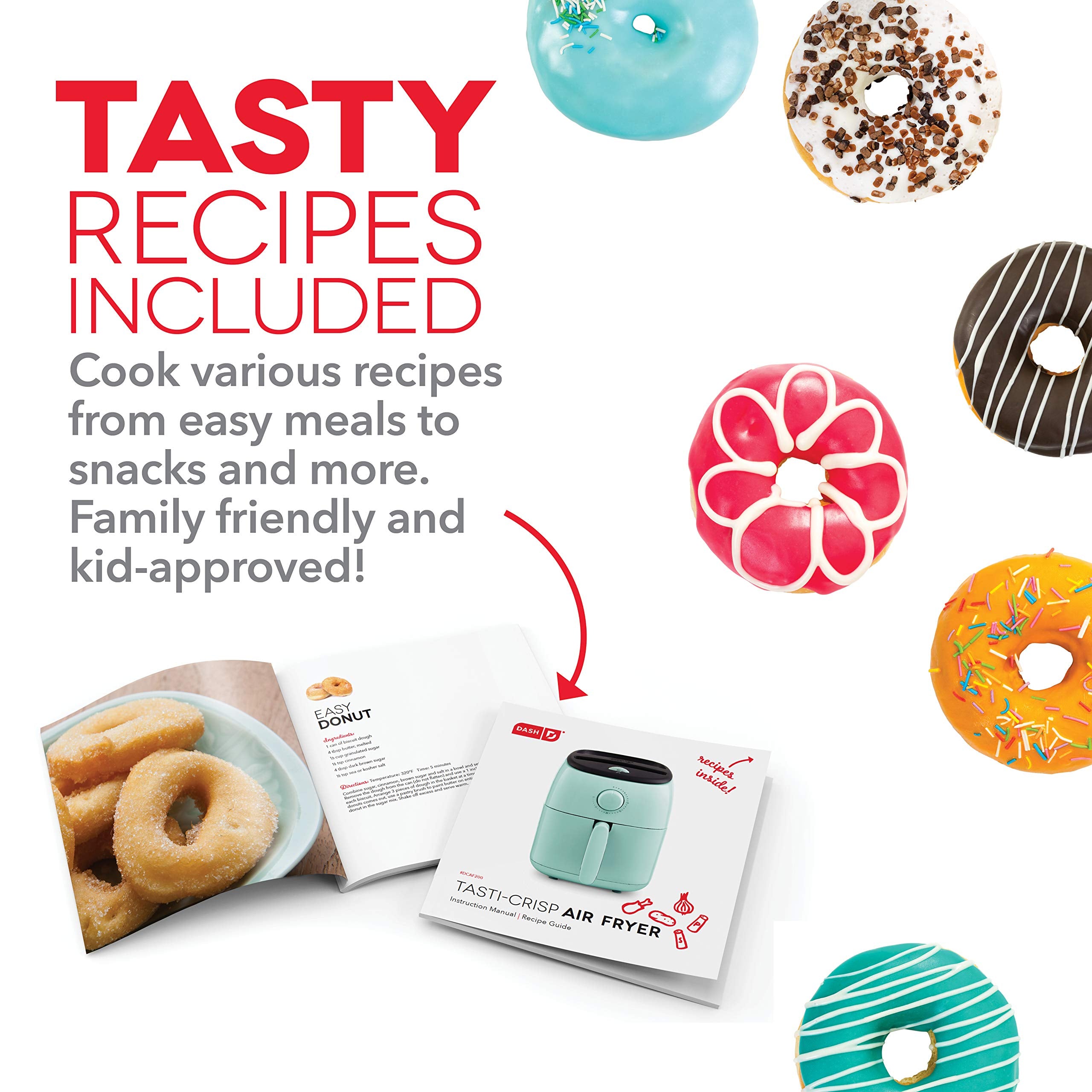 Dash Tasti-Crisp Electric Air Fryer Oven, 2.6 Qt., Grey - Compact Air Fryer For Healthier Food In Minutes, Ideal For Small Space