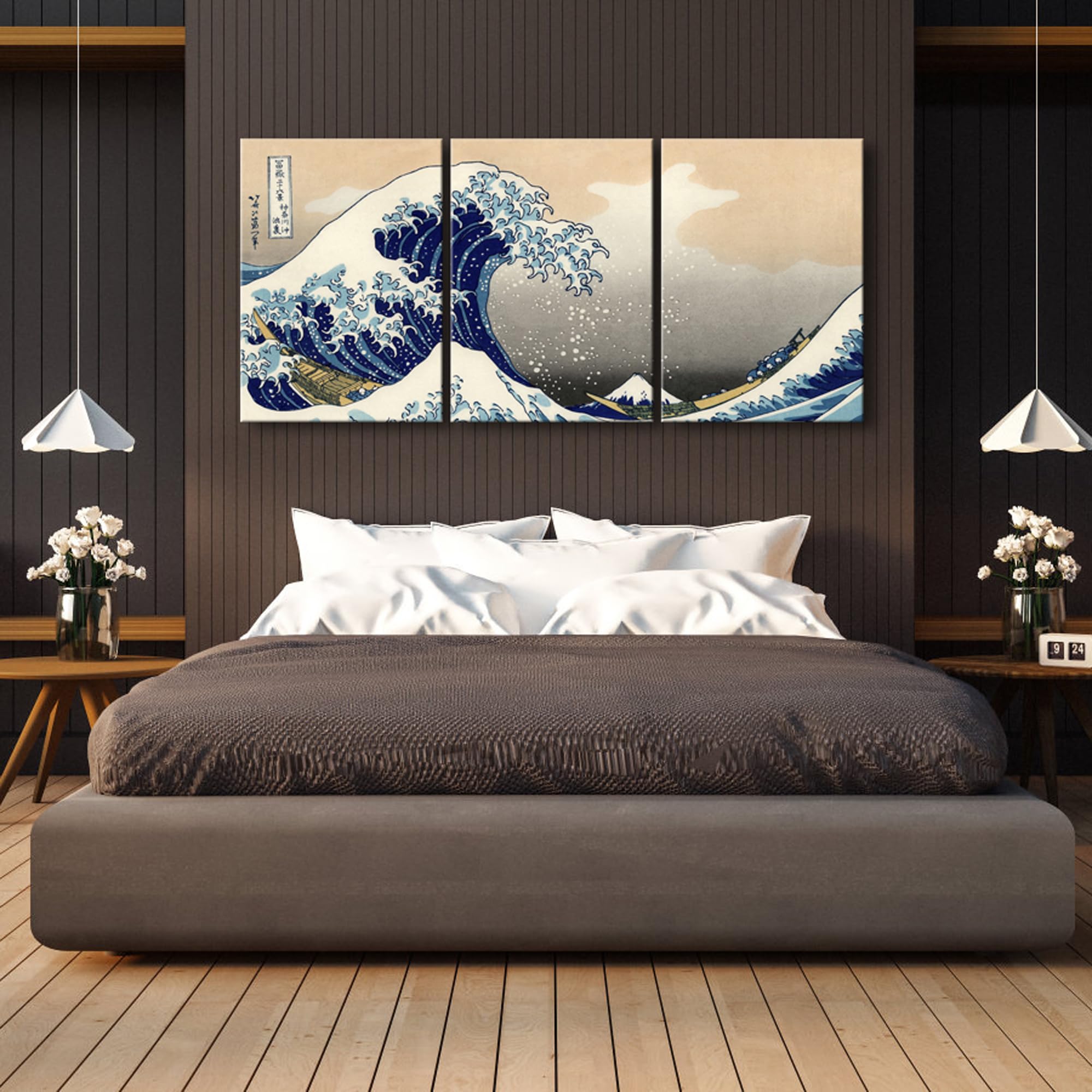 Wieco Art Great Wave Of Kanagawa Katsushika Hokusai 3 Piece Modern Canvas Prints Artwork Abstract Pictures Paintings On Canvas W
