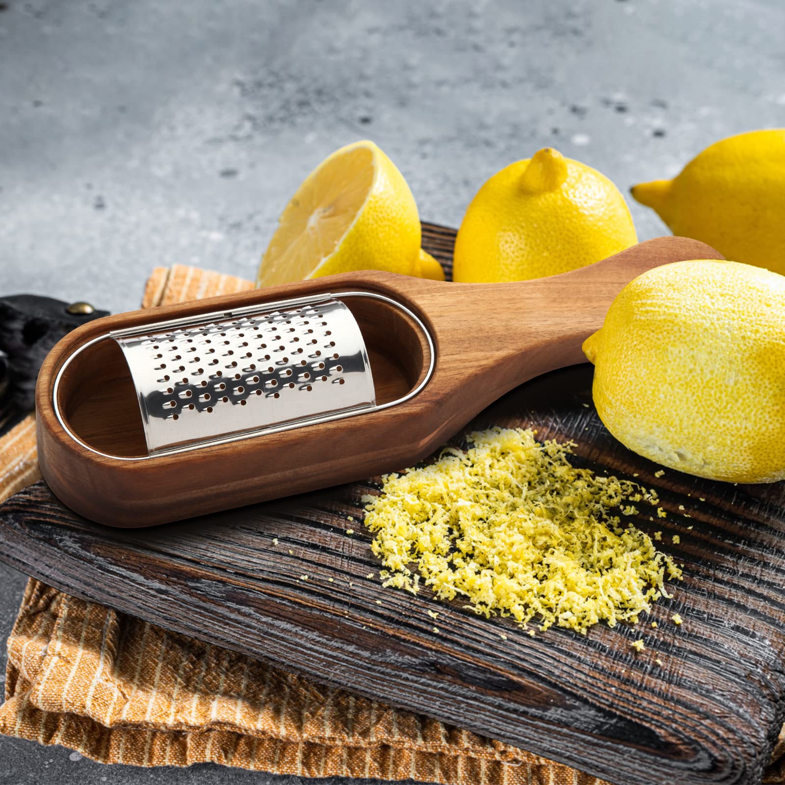 Cheese Grater With Container - Stainless Steel Cheese Grater With Wood Handle Shredder Zester Grater Box Kitchen Handheld Cheese