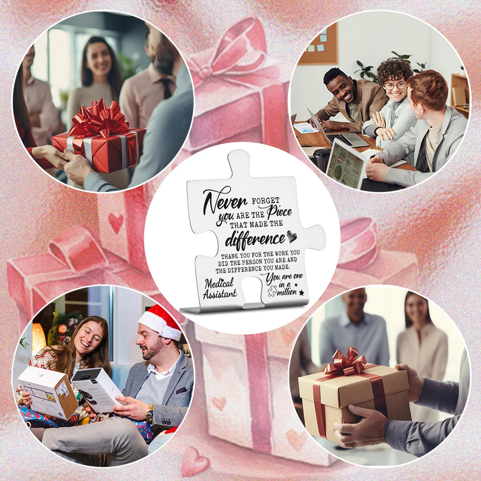 Medical Assistant Gifts, Thank You Appreciation Gifts for Medical Assistant Week Birthday Office Desk Decor Puzzle Piece Decorat