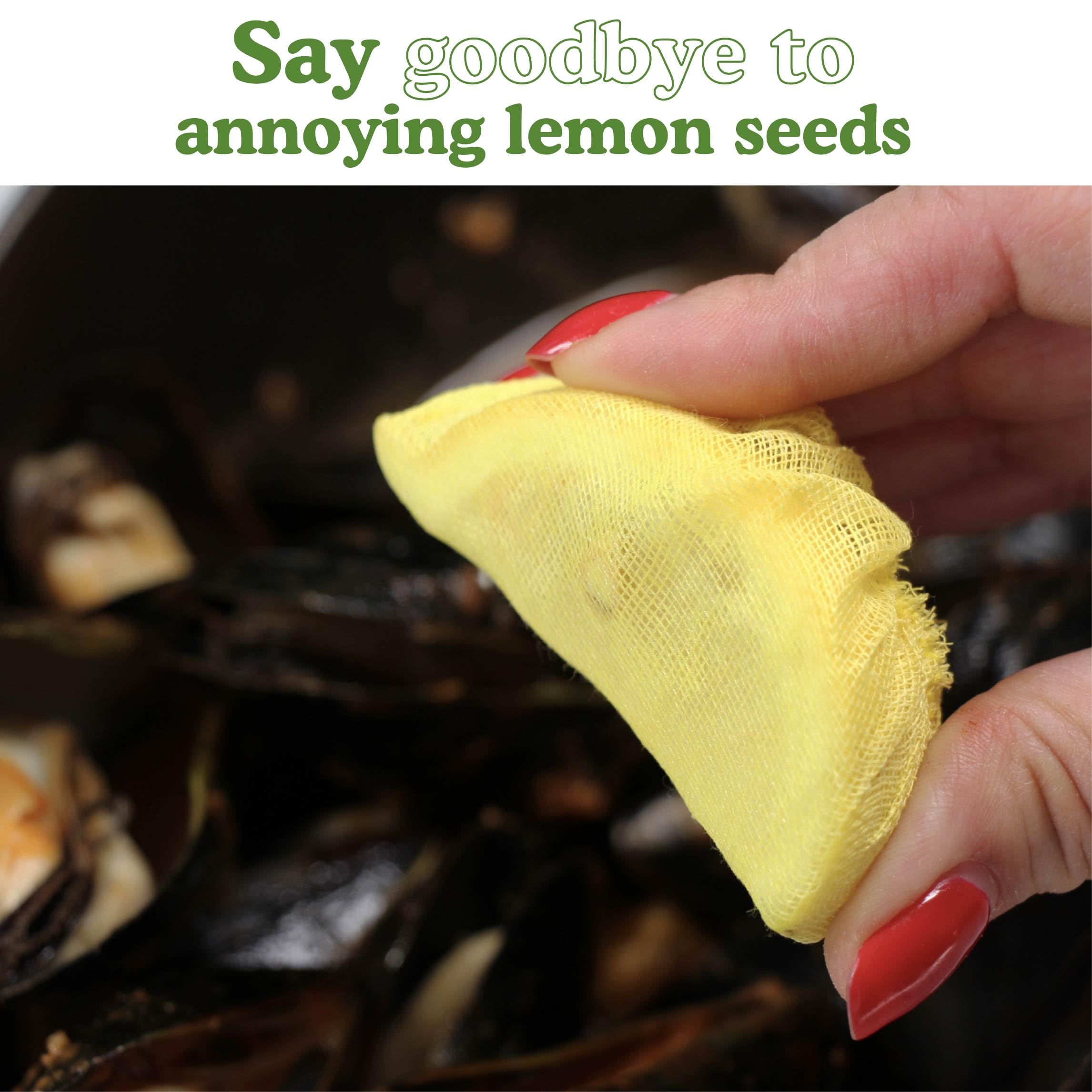 Regency Wraps Stretch Wraps, Lemon Wedge Bag Covers For Seed Free Squeezing Of Lemon Halves Or Wedges, Stretch Wraps, Yellow 12
