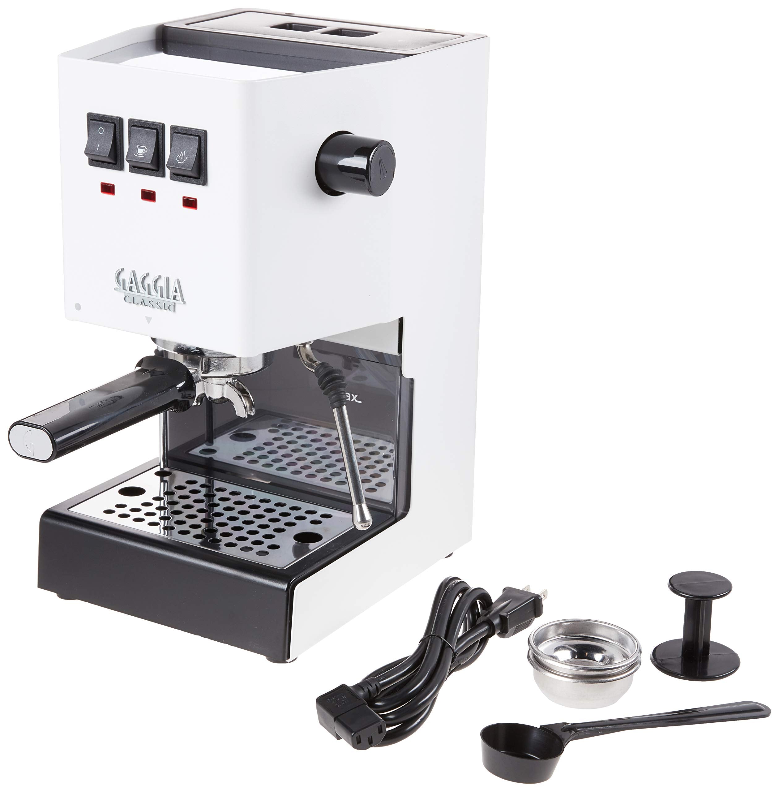 Gaggia Classic Evo Pro Espresso Machine, Stainless Steel, Small, Polar White, Model RI9380/48