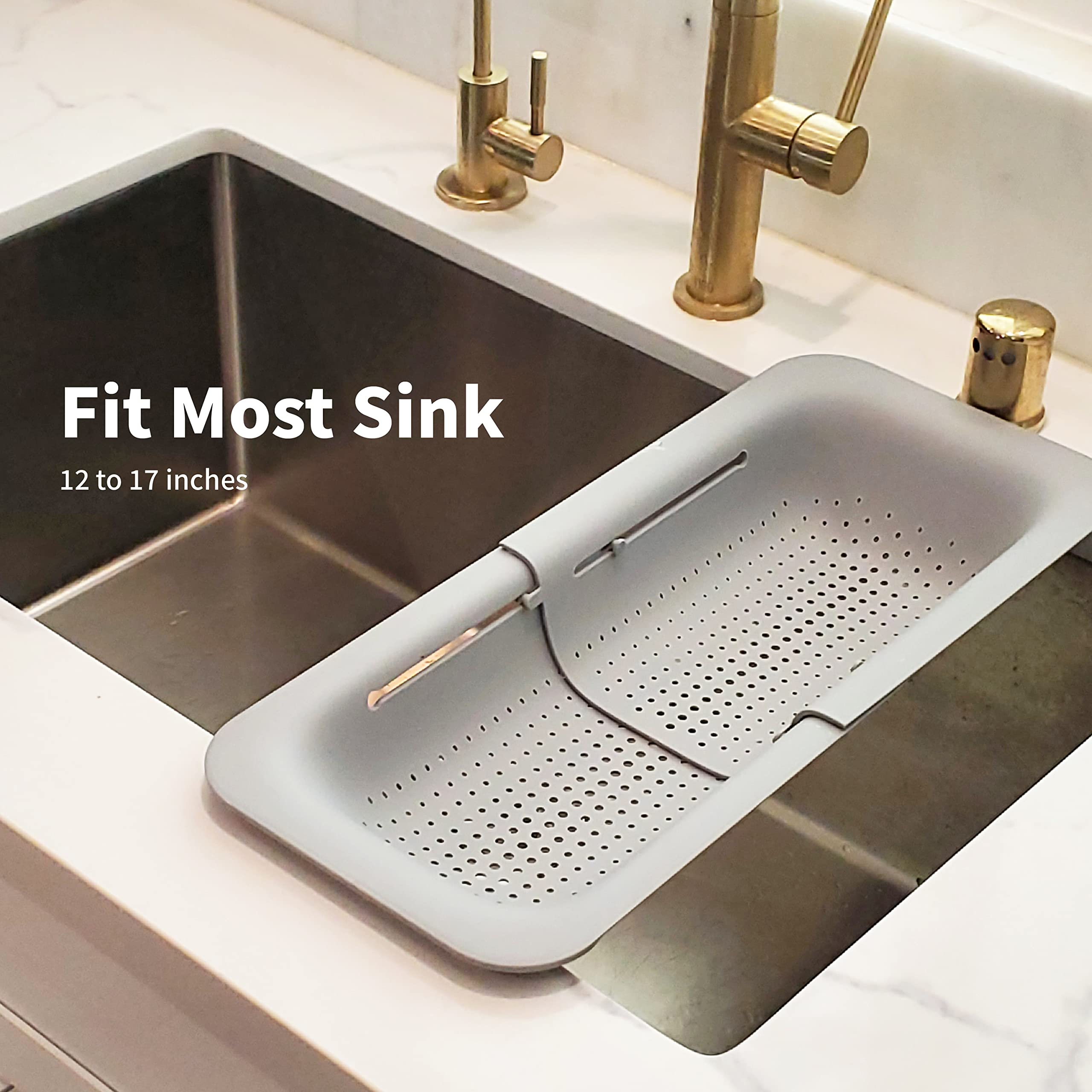 Makerstep Over The Sink Colander Strainer Basket - Expandable, Wash, Drain, And Dry. - New Home Kitchen Essentials, Multifunctio