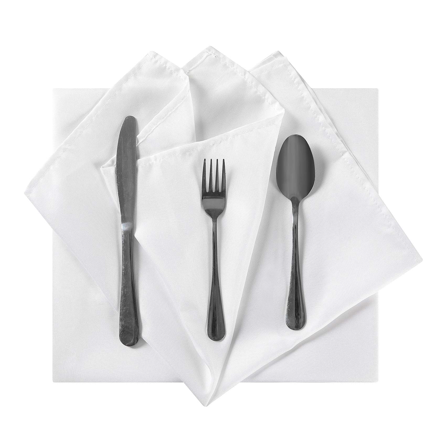 Cloth Napkins 17X17 Inch Washable Polyester Dinner Napkins Soft Table Napkins For Wedding Party Dining Banquet(White,100Pcs)