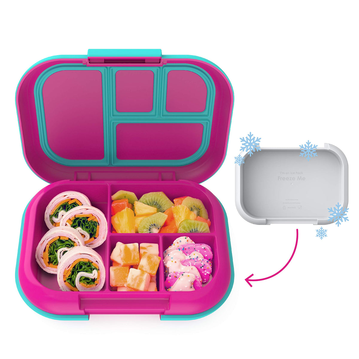 Bentgo Kids Chill Lunch Box - Leak-Proof Bento Box With Removable Ice Pack & 4 Compartments For On-The-Go Meals - Microwave & Di
