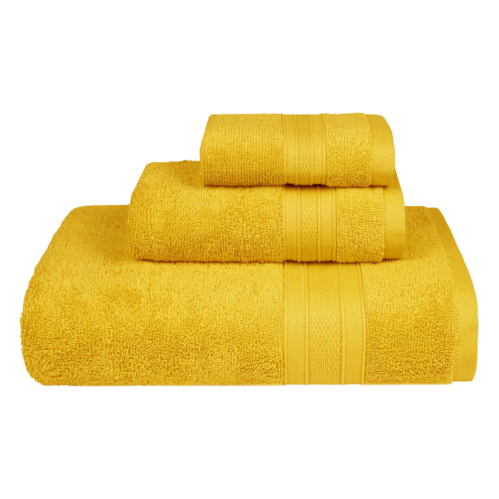 Trident Soft Comfort Air Rich Towels For Bath, 100% Cotton Towel, Super Soft, Highly Absorbent, 3 Pieces Towel Set, 500 Gsm - Mu