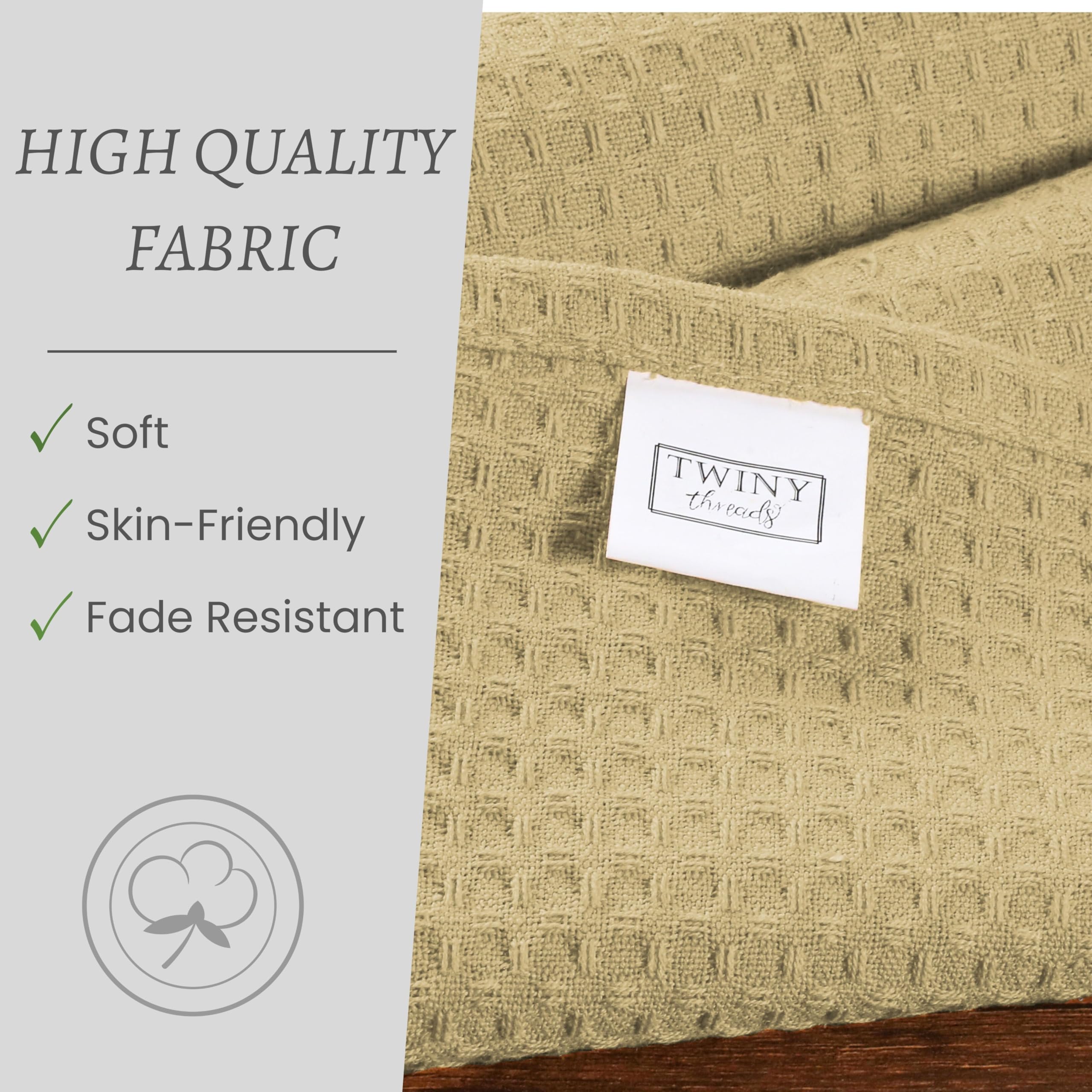 Twiny Threads Kitchen Towels Set Of 4, 100% Soft Cotton Waffle Weave Dish Towels, Tea Towels With Hanging Loop, Resuable Bar Tow