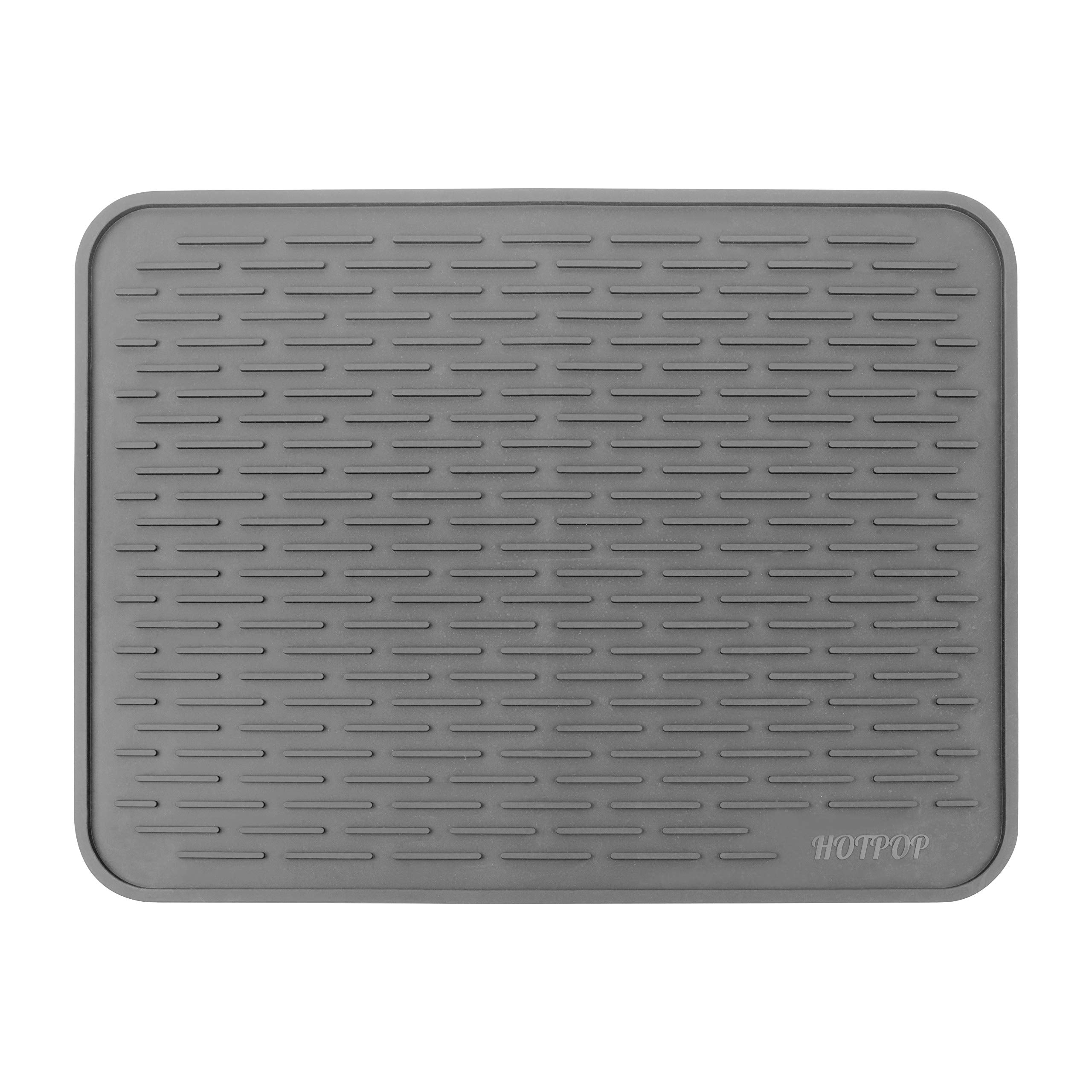 Hotpop Large 18''X16'' Super Sturdy Silicone Dish Drying Mat & Trivet - Dishwasher Safe, Heat Resistant, Eco-Friendly, Large Dra