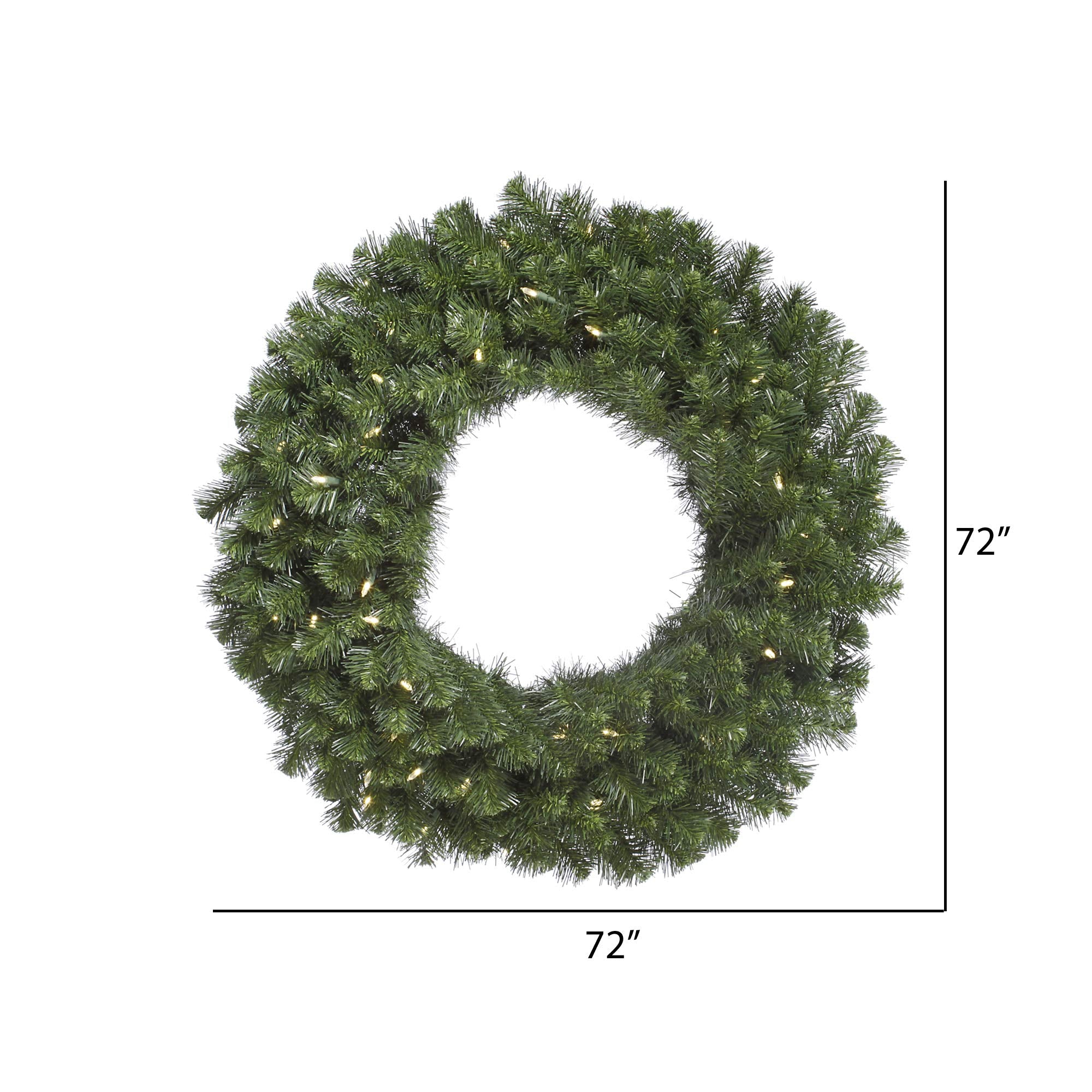 Vickerman 72 Douglas Fir Artificial Christmas Wreath - 600 Warm White Italian LED Lights - Wreath for Mantel or Door - Reliable