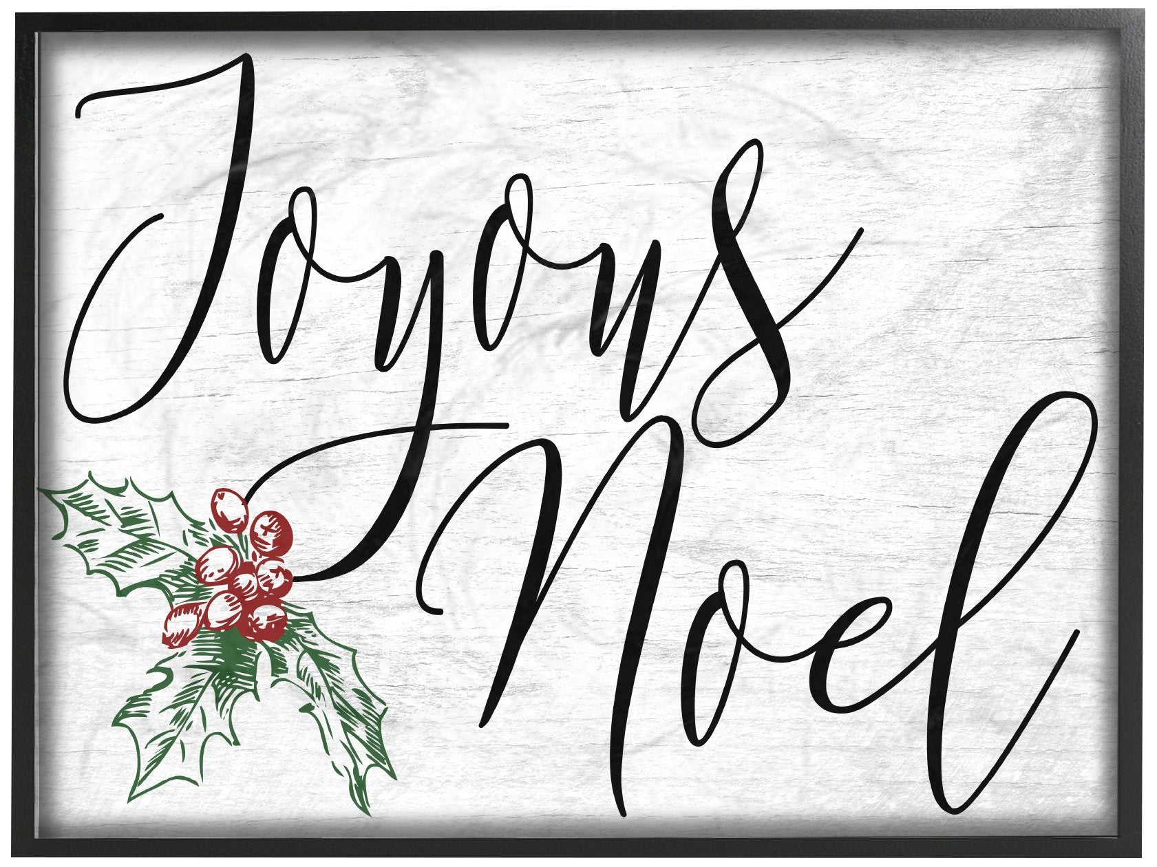 Stupell Industries Joyous Noel Christmas Black Framed Wall Art, 16X20, Multicolor