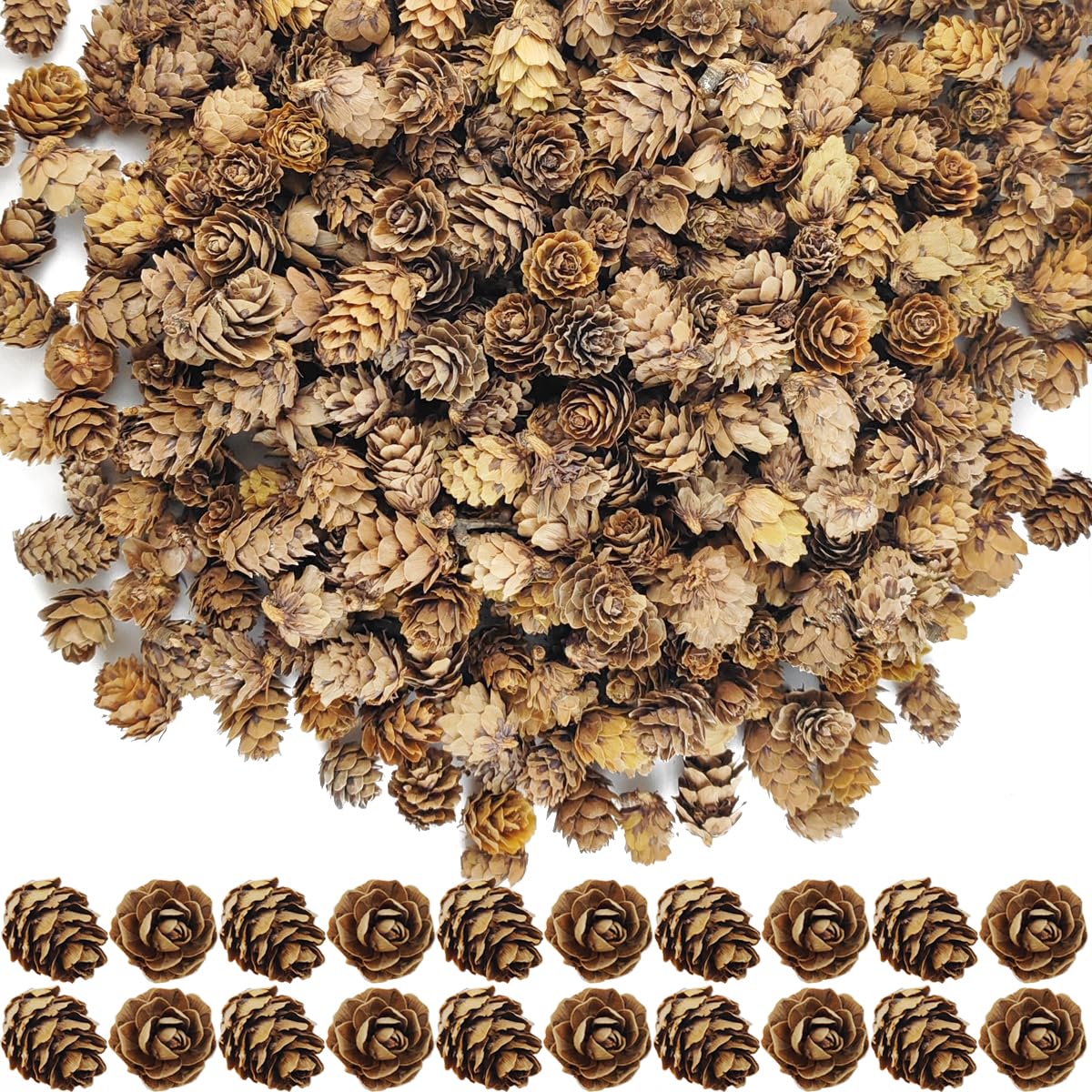TIHOOD 160PCS 1.18-1.97 Christmas Natural Mini Pine Cones-Thanksgiving Pine Cones Ornaments for DIY Crafts, Home Decorations,Fal