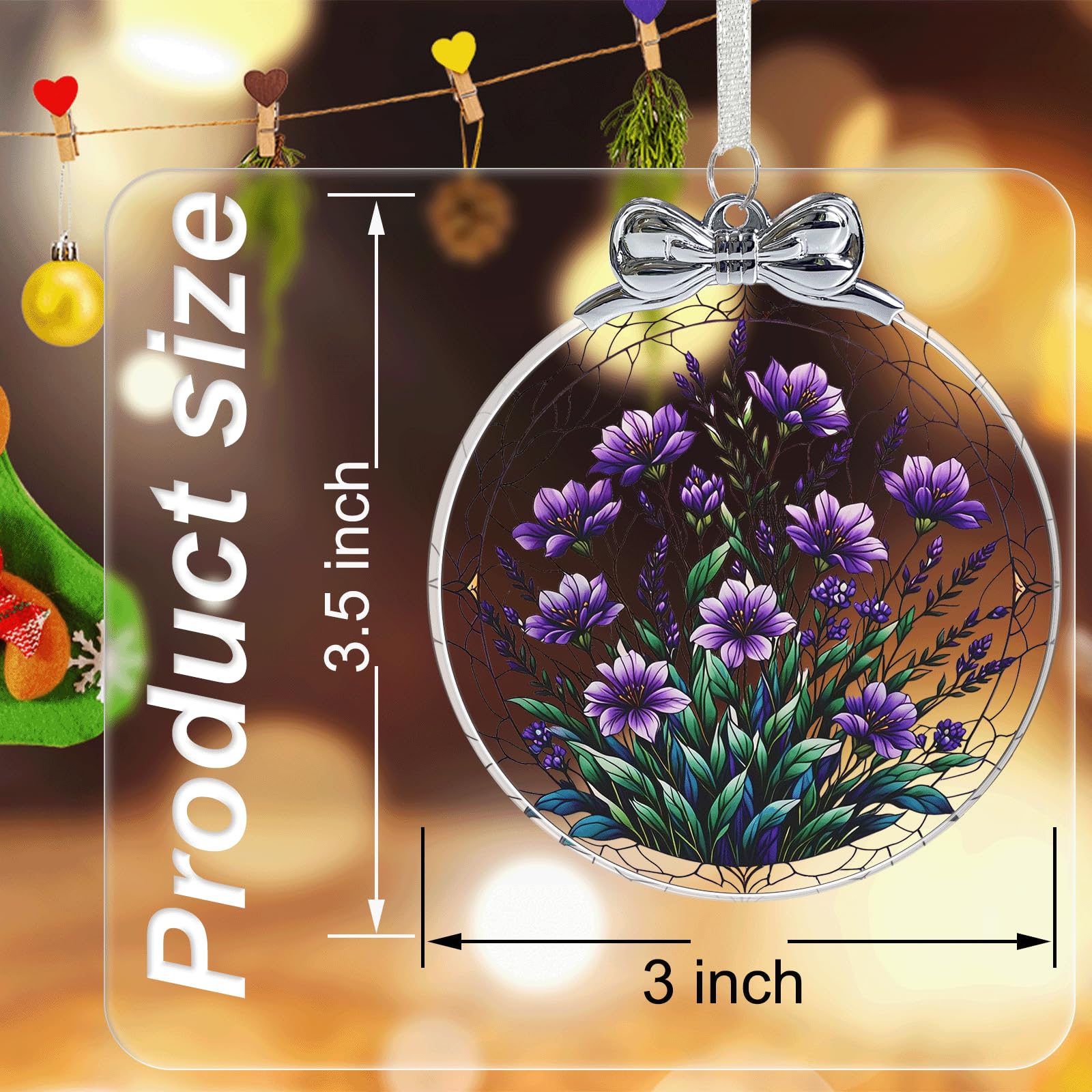 Elephant Christmas Ornament for Christmas Tree Ornaments Crystal Glass 3 Christmas Decorations - Xmas Gifts for Elephant Lover