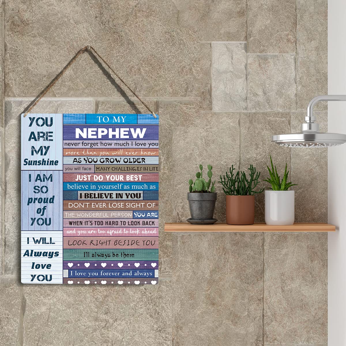 Nephew Gifts from Auntie Inspirational Quotes Wall Art Gifts To My Nephew Wooden Hanging Sign Wall Art Home Decor Birthday Chris