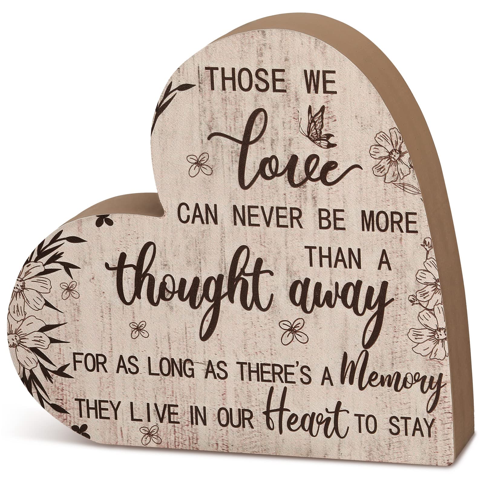 Yookeer Sympathy Gift Memorial Heart Present for Loss of Loved One Bereavement Gift Bereavement Sign Grieving Decorative Plaque 