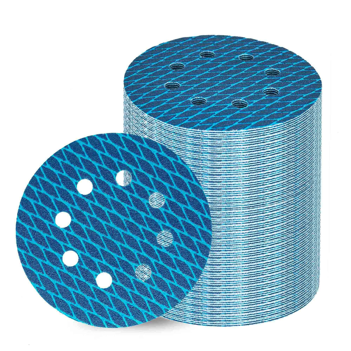 Orbital Sander Sandpaper 5 Inch 8 Hole Sanding Disc Hook And Loop Pads Sand Paper 120 Grit For Wood Metal 70 Pcs Blue Aluminum O