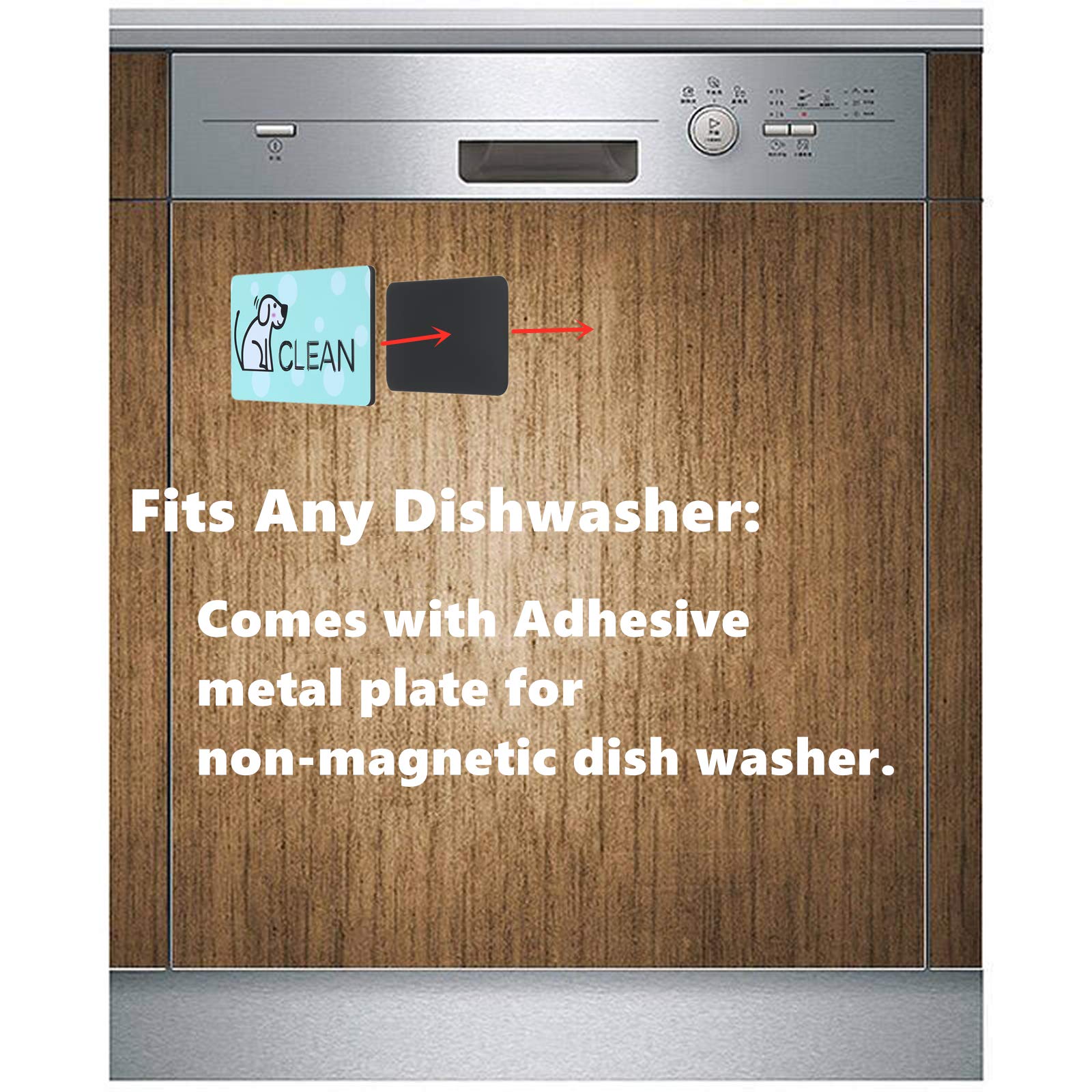 Mudor Dishwasher Magnet Clean Dirty Sign, Double Sided Flip Indicator With Strong Magnet, Universal Kitchen Dishwasher Magnet Co