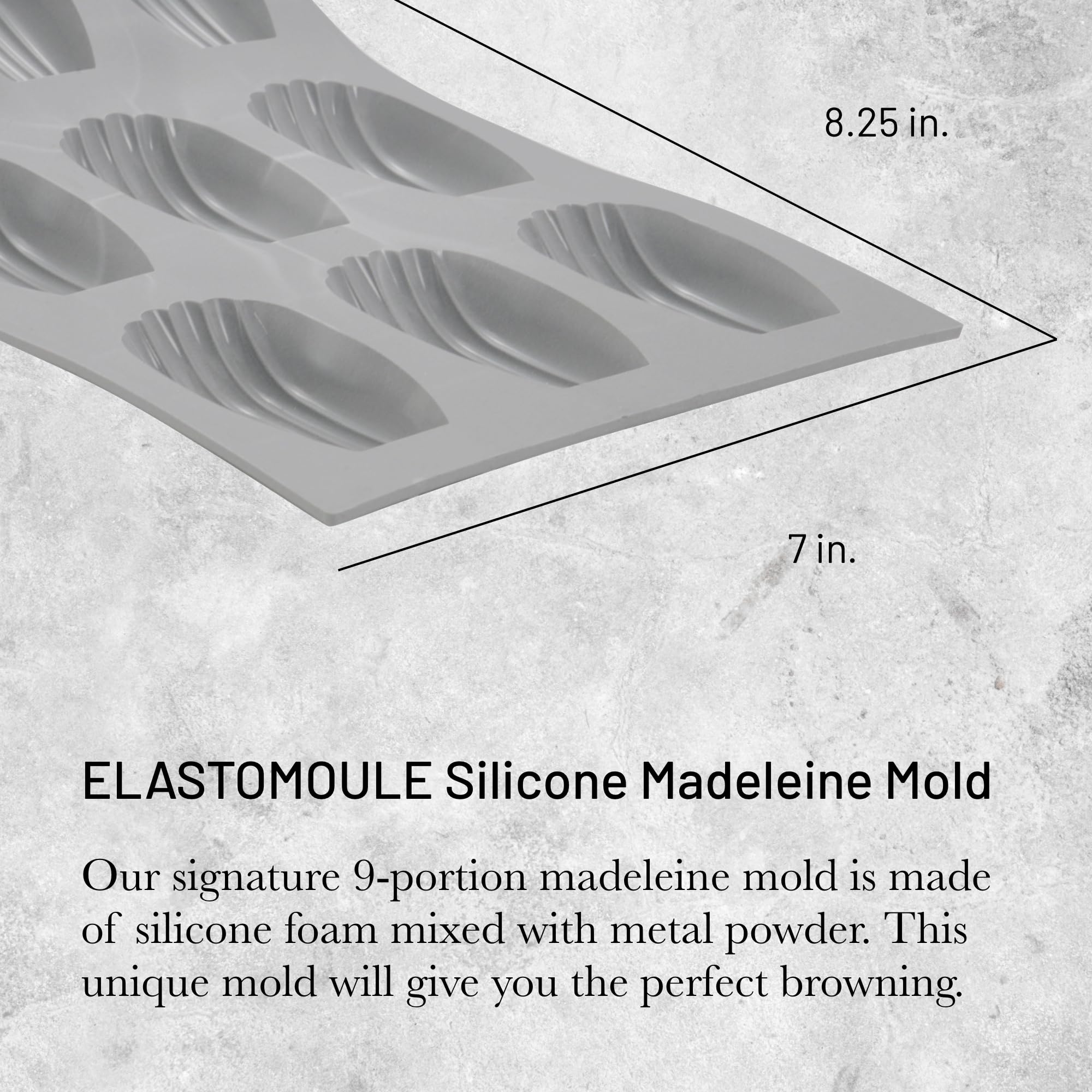 De Buyer Elastomoule Madeleine Silicone Mold - Creates 9 Madeleines - Easy To Use & Clean - Dishwasher Safe