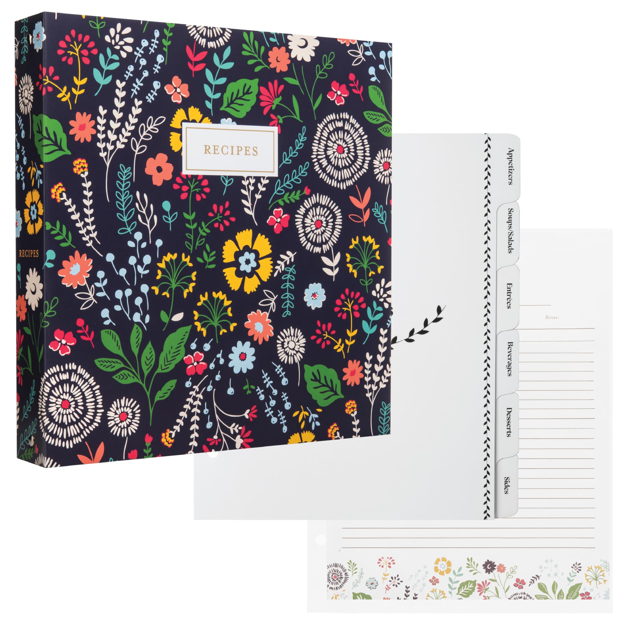 Jot & Mark Recipe 3 Ring Binder 8.5X11 | Full-Page With Clear Protective Sleeves To Write In Your Own Recipes And Color Printing