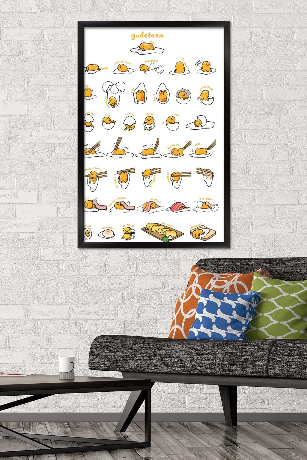 Trends International Gudetama - Grid Wall Poster, 22.375'' X 34'', Black Framed Version