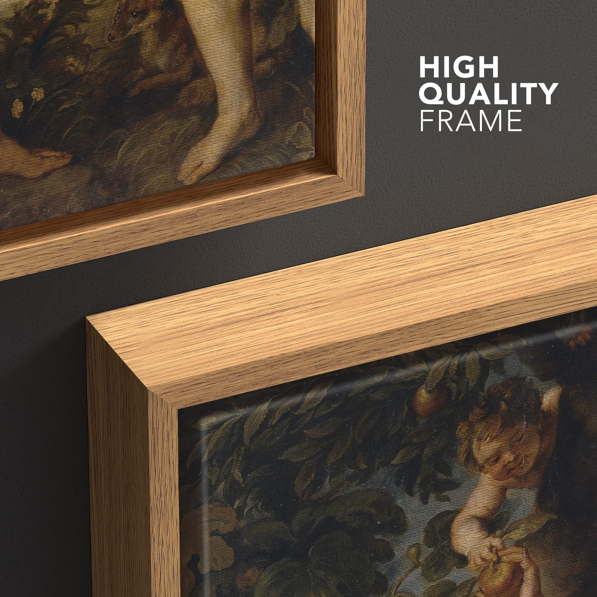 wall26 Framed Canvas Art - The Fall of Man by Rubens - Baroque Style - 24"x36" - Natural