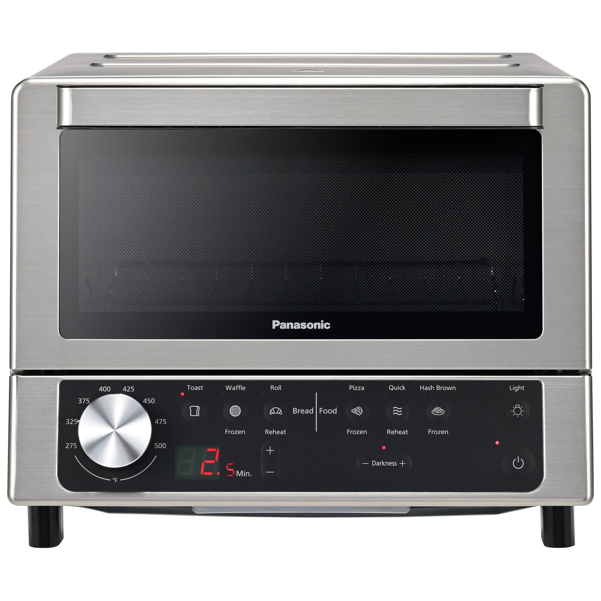 Panasonic FlashXpress Toaster Oven with Double Infrared Heating, 6 Auto Cook Options and Dial Temperature Control, 4-Slice Small