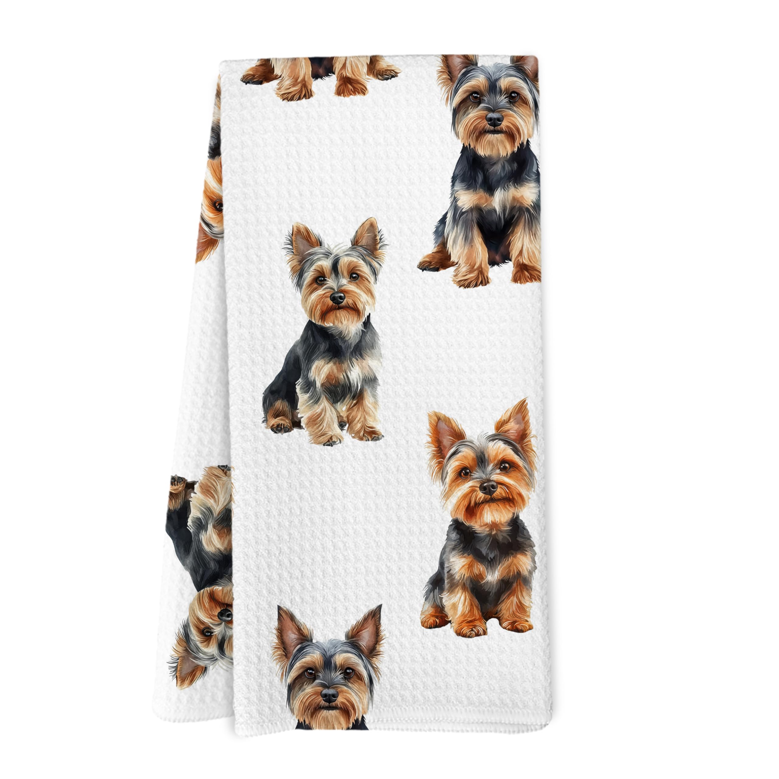 Yorhifa Yorkshire Terrier Gifts Kitchen Dish Towels, Yorkie Gifts for Women Hand Towels for Bathroom Kitchen Decor, Dog Mom Dad 