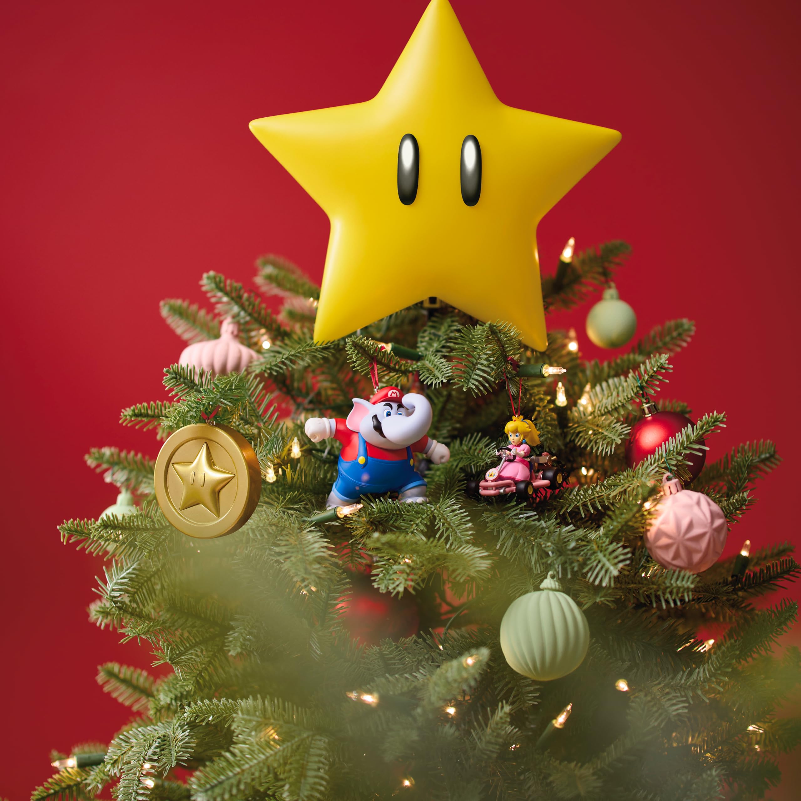 Hallmark Keepsake Christmas Tree Topper 2025, Nintendo Super Mario Super Star with Light and Sound, Gifts for Gamers