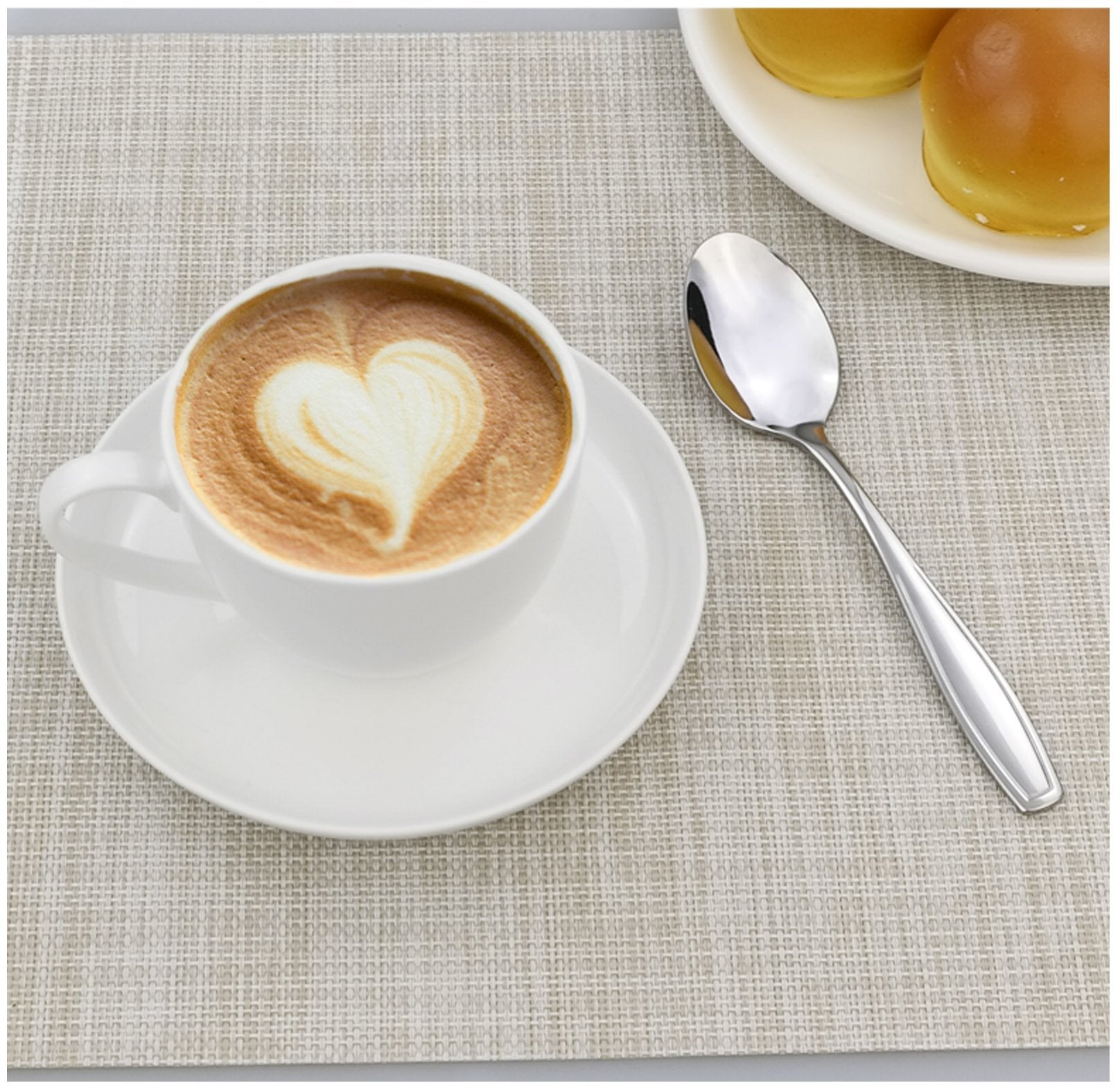 Pekky Stainless Steel Dessert Spoon Set, 12 Pieces/6.7-Inch Small Spoons