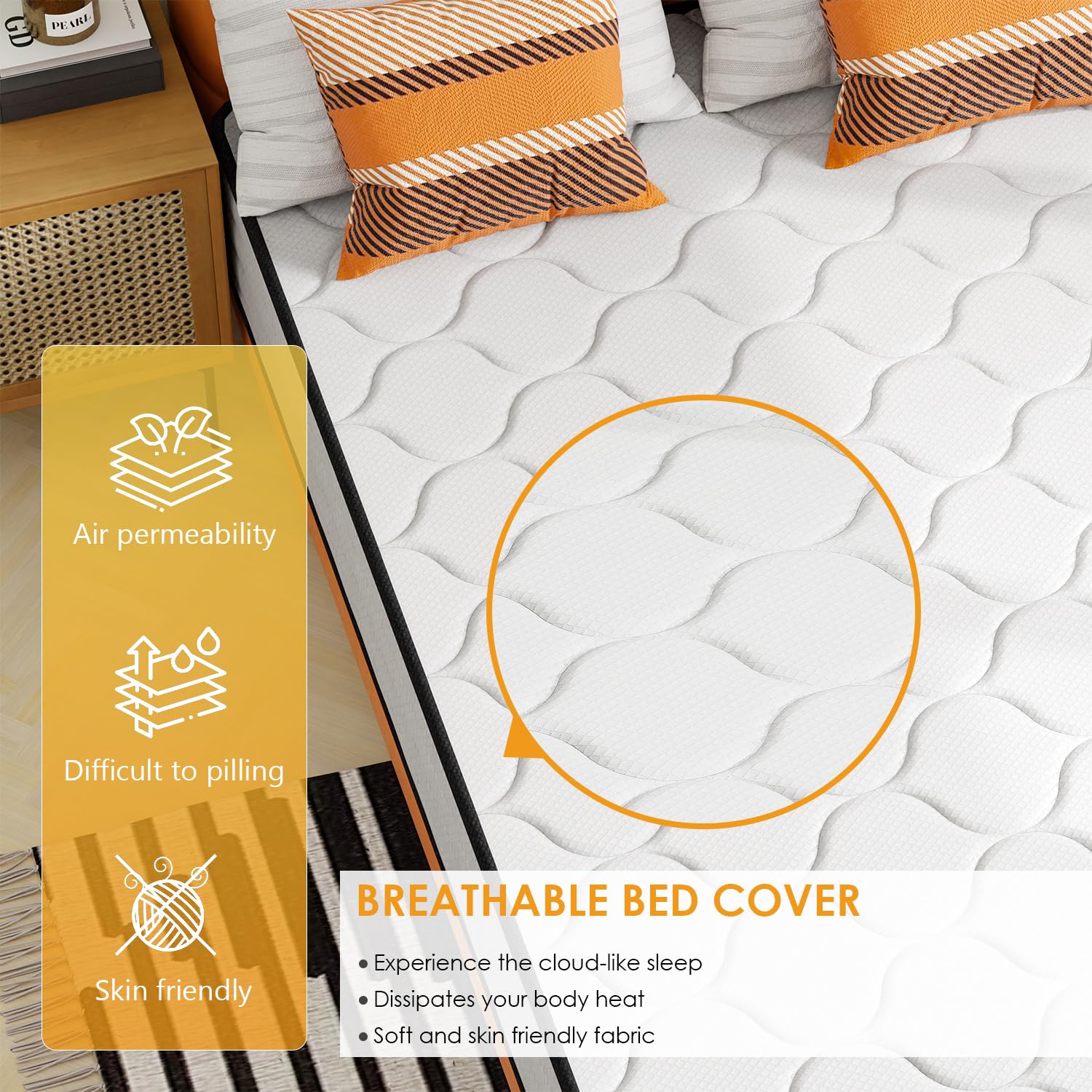 Paylesshere 10 Inch Innerspring Full Mattress Medium Firm Hybrid Mattress With Removable Cover Certipur-Us Certified Bed-In-A-Bo