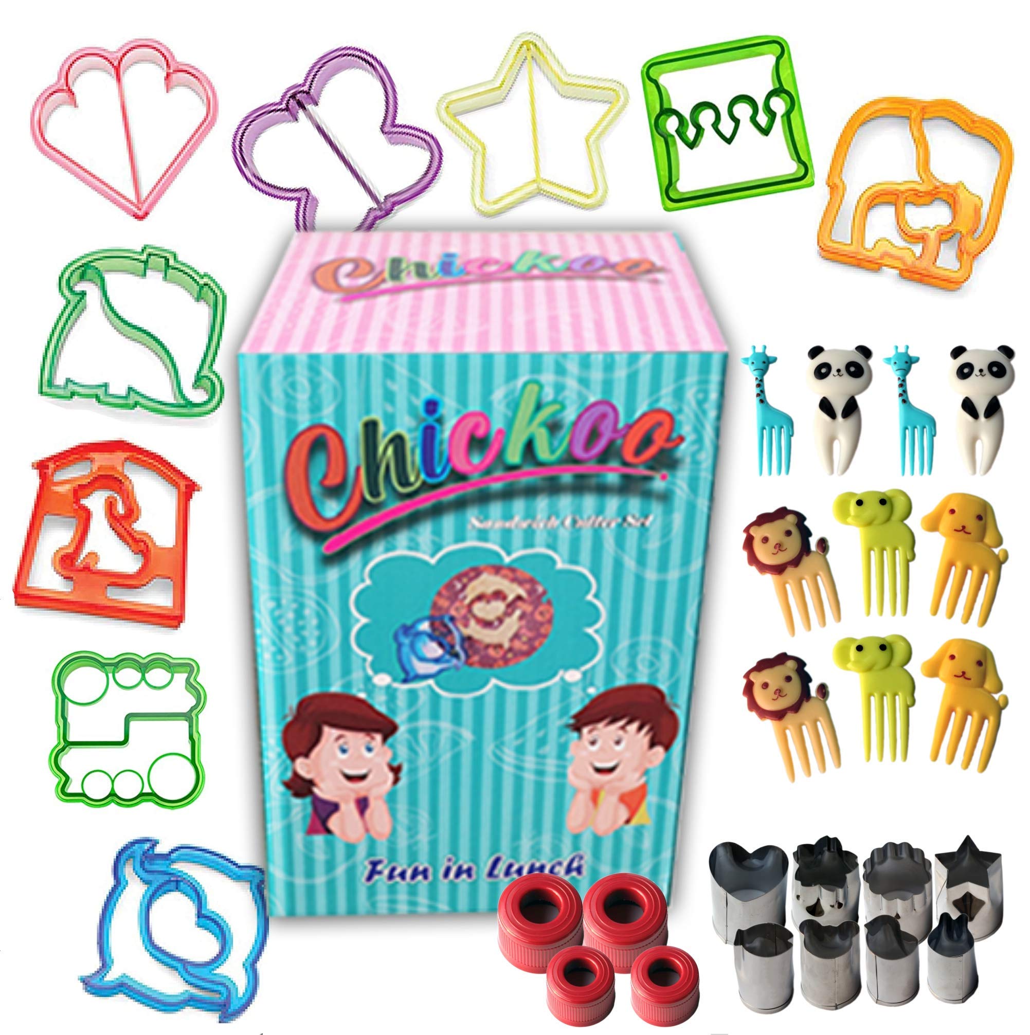 Chickoo 31Pcs Sandwich Cutters For Kids Lunch - Turn Vegetables, Fruits, Cheese, Bread, Cakes, Cookies And Uncrustables Into Fun