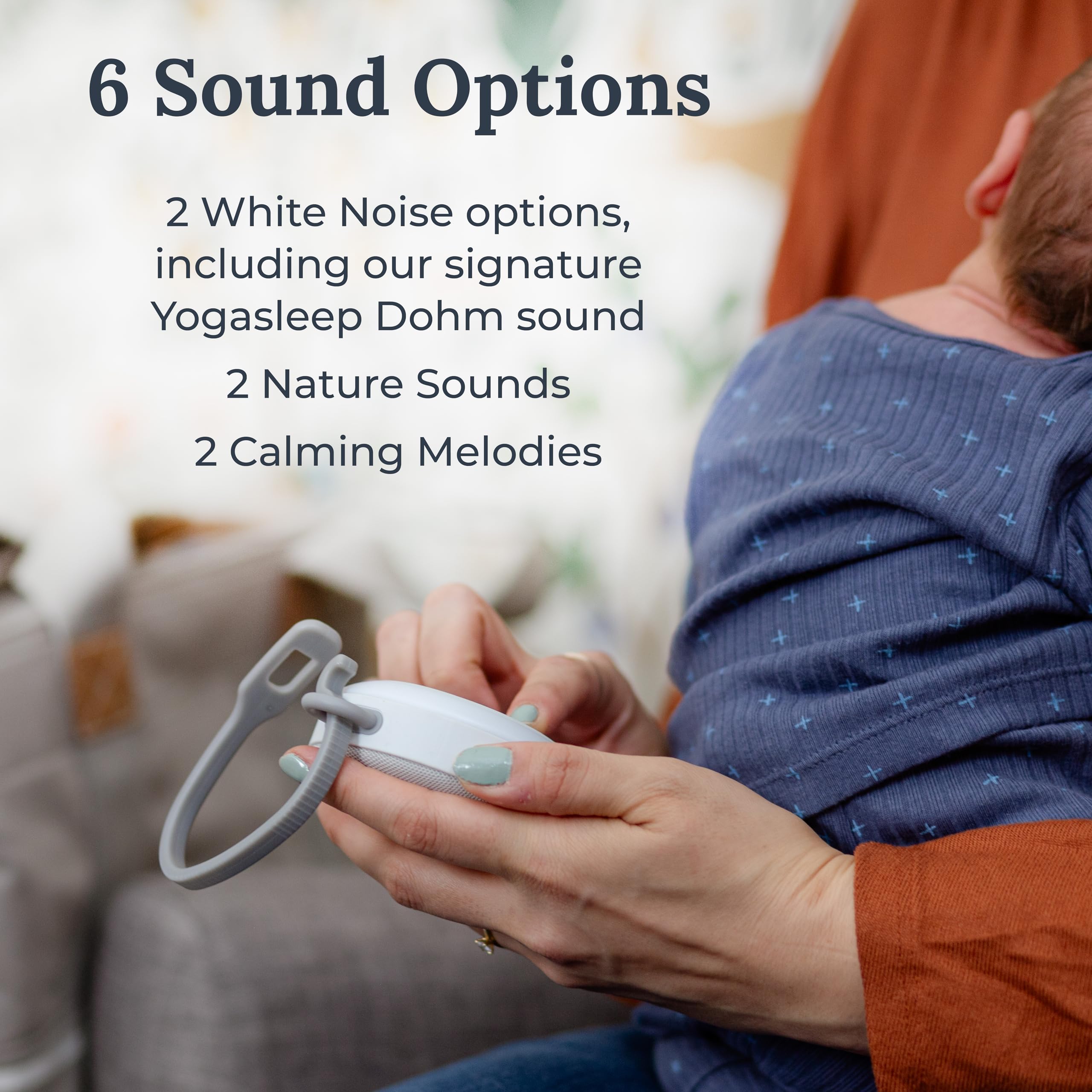 Yogasleep Hushh 2 Portable Sound Machine For Baby And Kids, Backlit Buttons & Night Light, More Durability, 6 Soothing Natural S