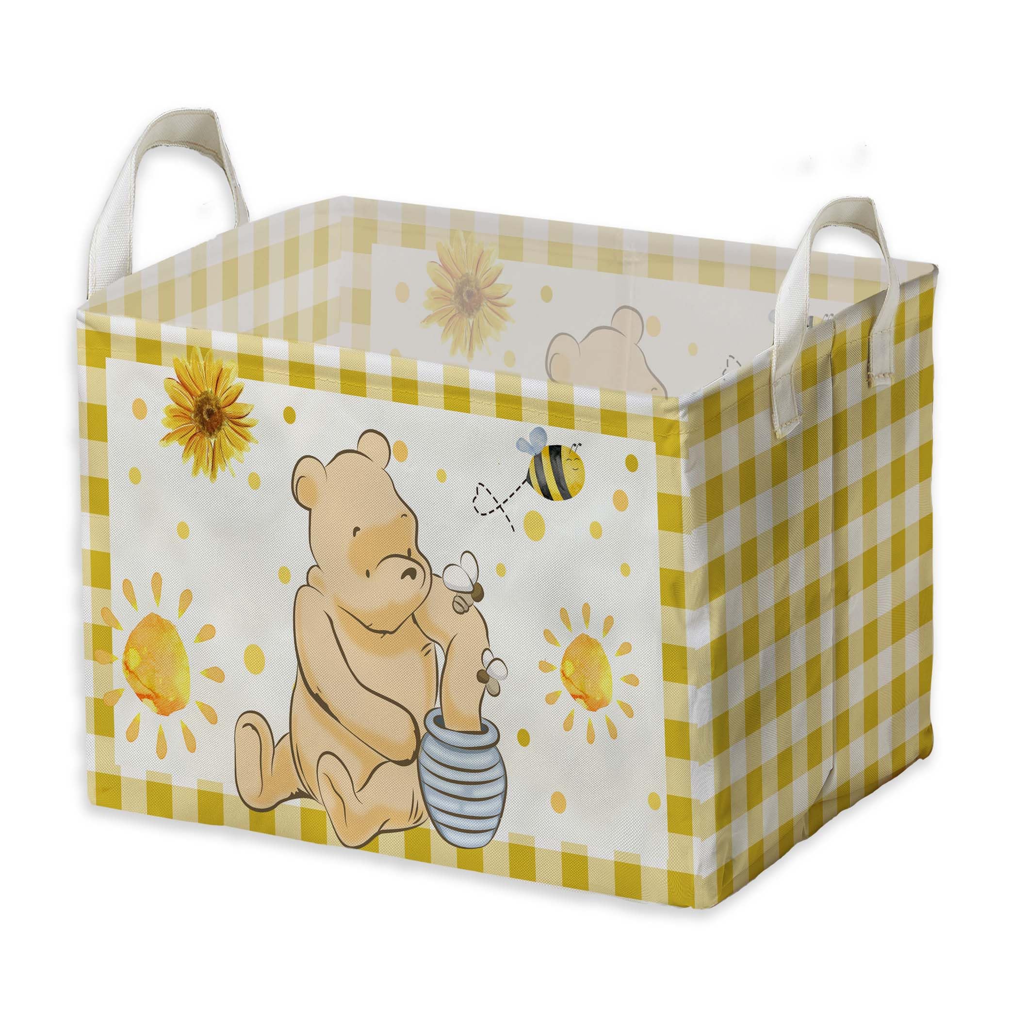 Zsatuiy Winnie Nursery Decor, The Pooh Baby Stuff, Winnie Storage Nursery Basket, Large Squarecanvas Laundry Hamper With A Water