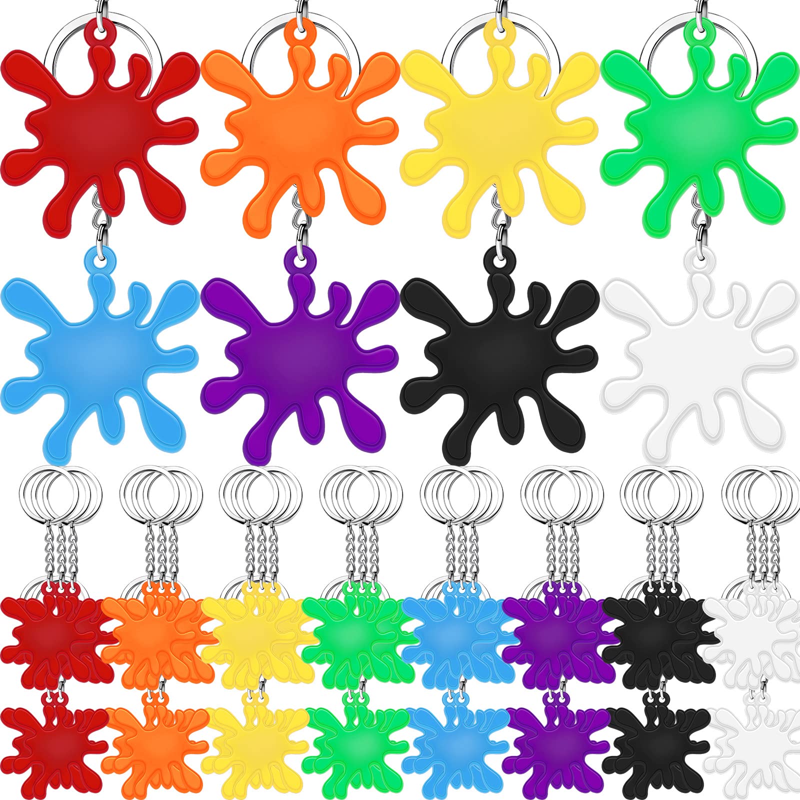 Taiyin Paint Splatter Keychains Art Party Favors Art Paint Party Decoration for Adults Gifts(24 Pcs)