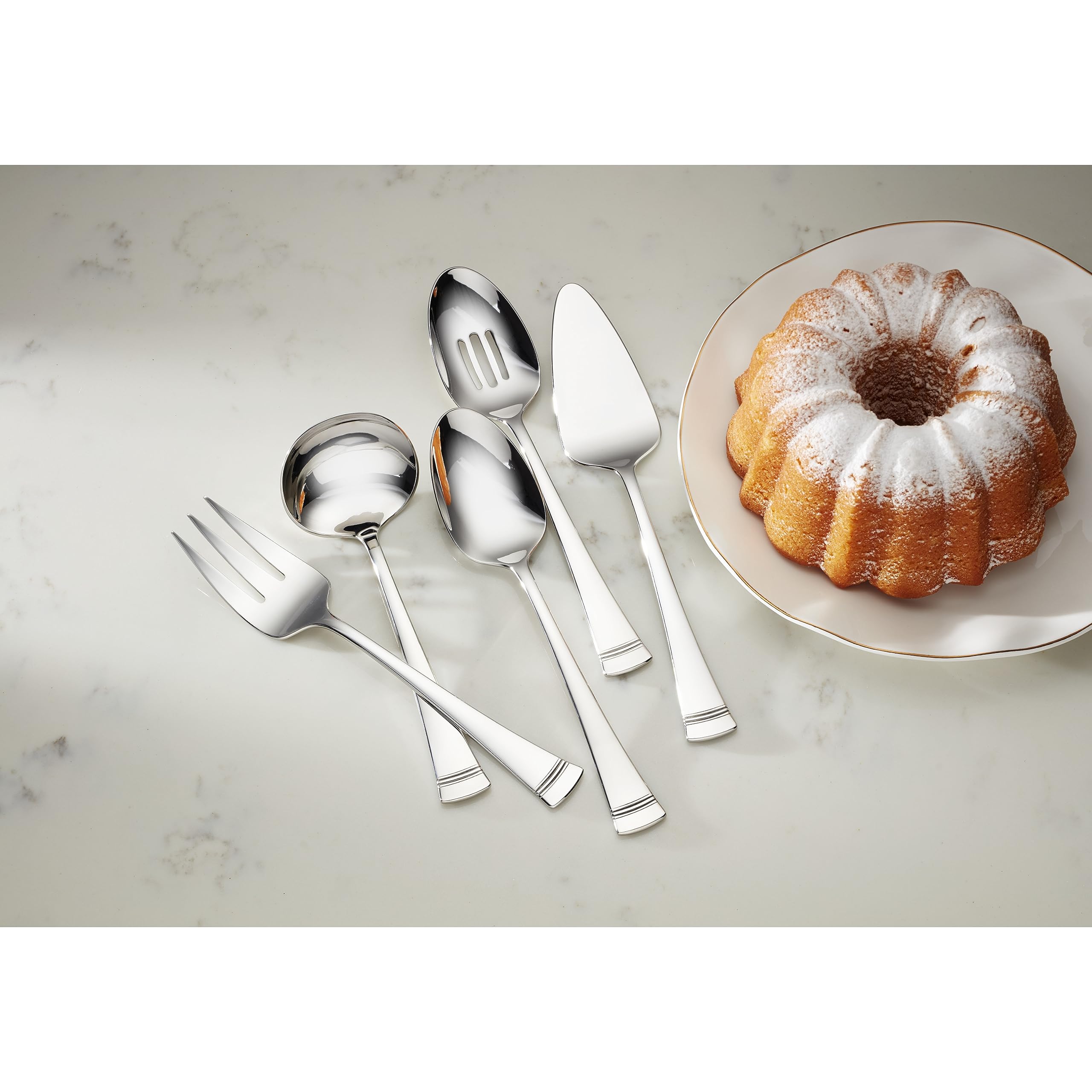 Lenox Portola 5-Piece Hostess Set, 5 Count, Metallic