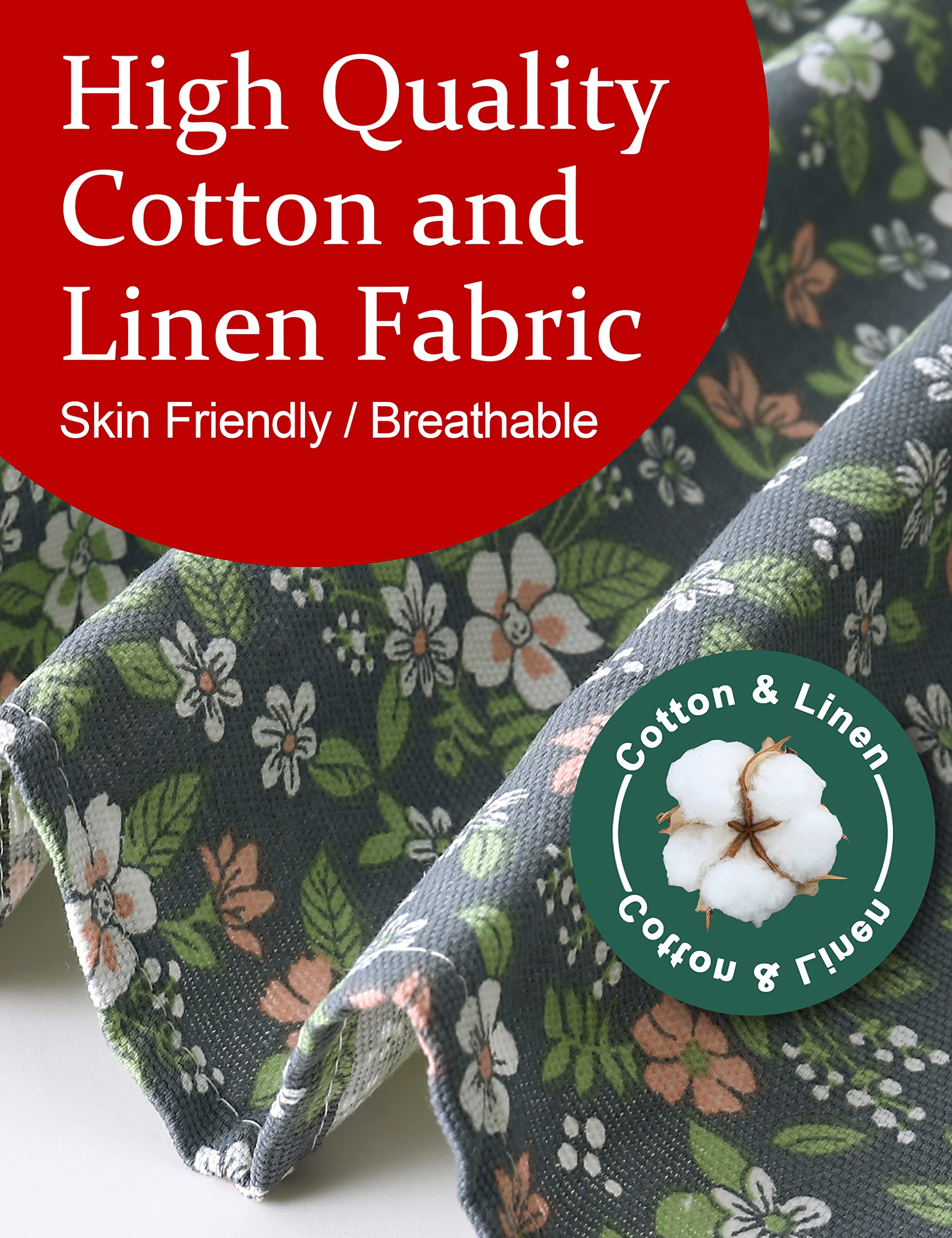 Apronner Cotton Linen Baking Plus Size Aprons For Women With Pockets Kitchen Cooking Pastoral Style