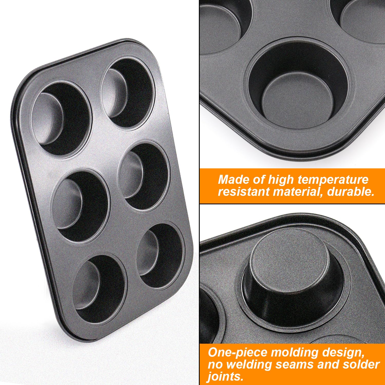 Draongye 2 Packs Round Muffin Baking Pan, Premium Steel Muffin Pan For Baking, Cupcake Tin Cheesecake Pans, Bakeware Muffin Top