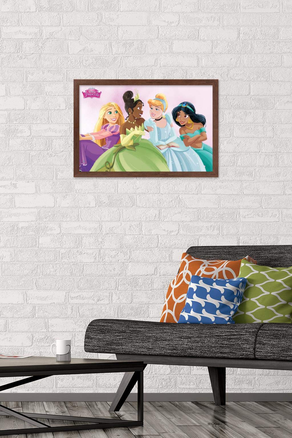 Trends International Disney Ultimate Princess Celebration-Group Wall Poster, 14.725'' X 22.375'', Mahogany Framed Version