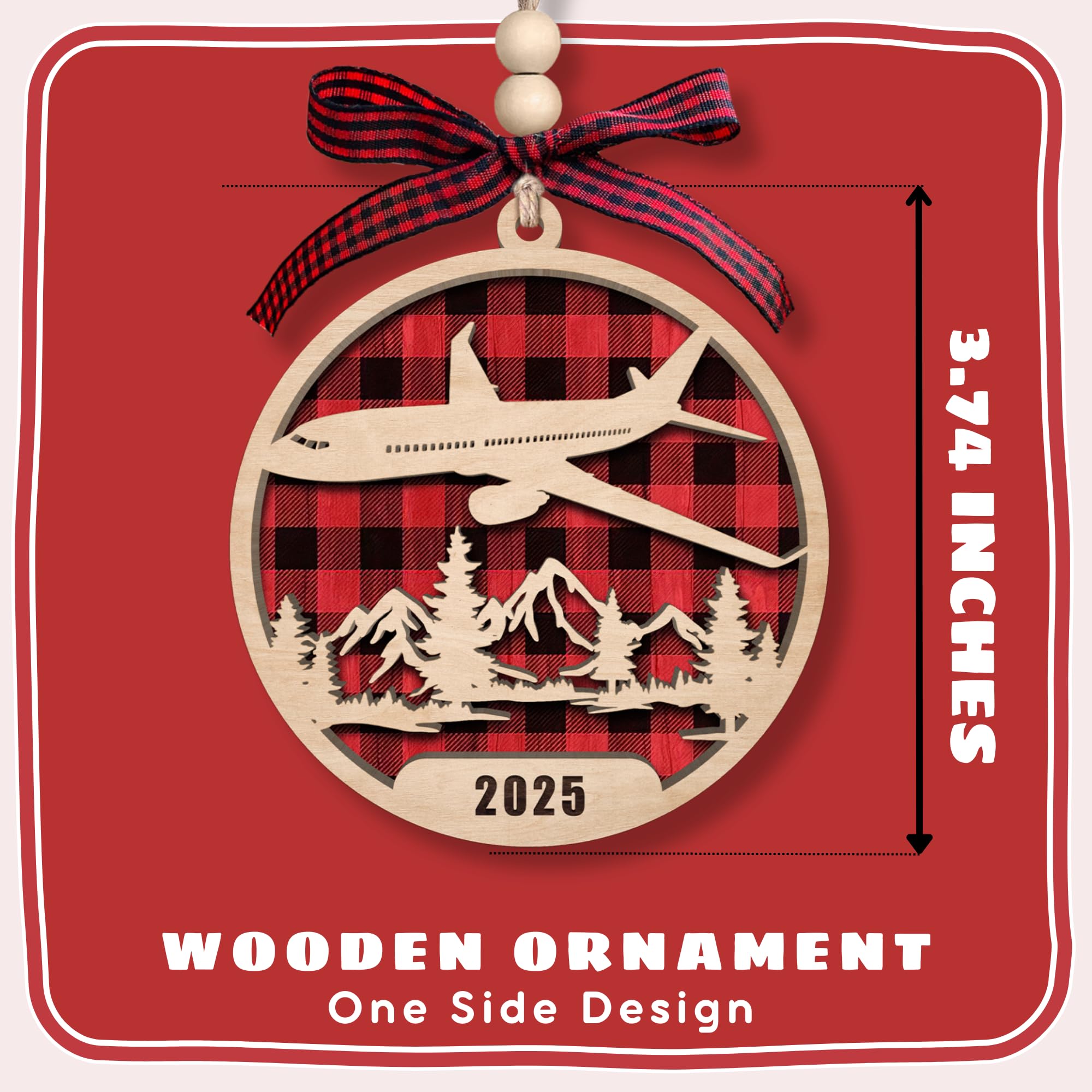 TEEBIM Airplane Ornaments 2025 - Airplane Christmas Ornament 2025 - Pilot Gifts for Men - Gifts for Travelers, Pilots, Crew, Men