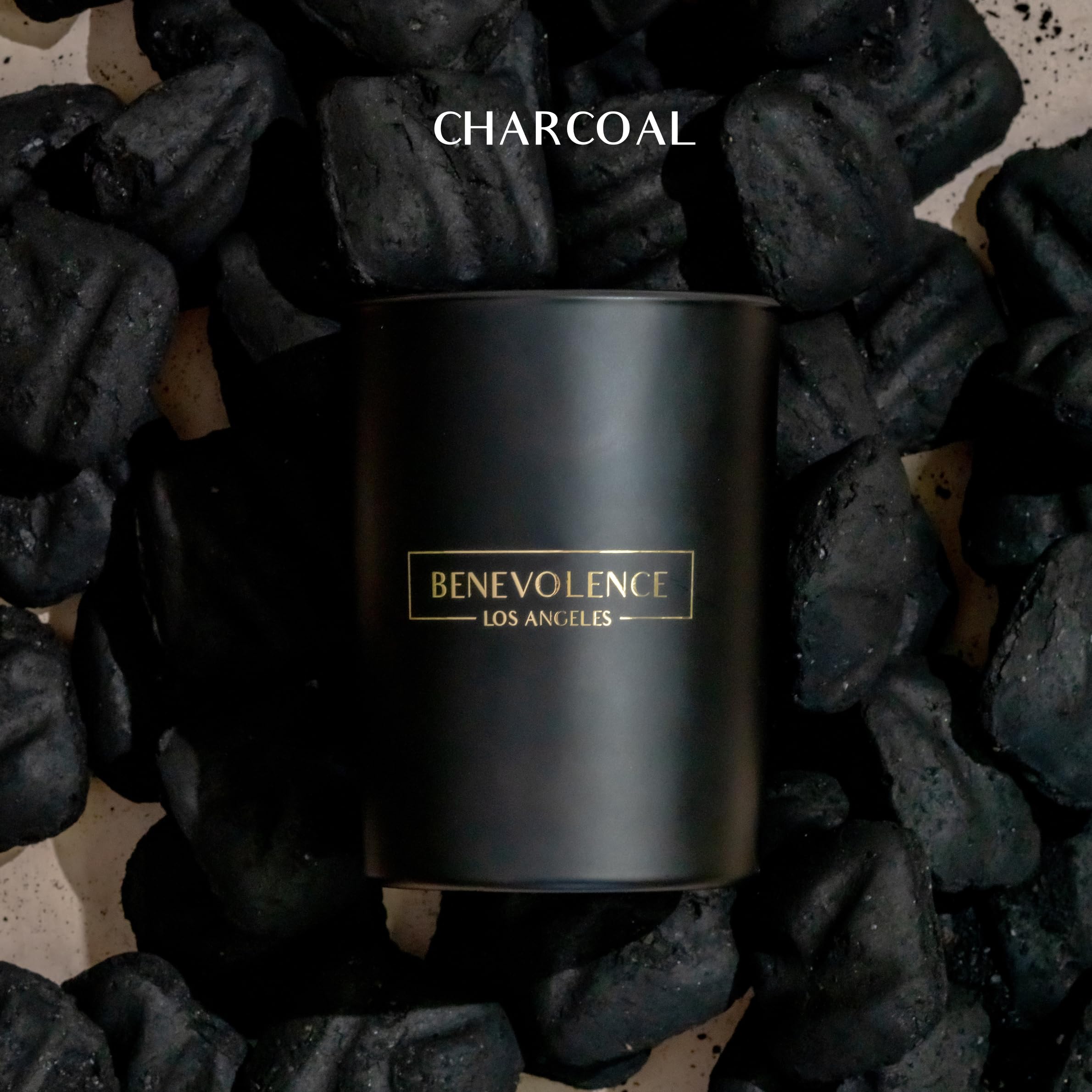 Benevolence LA Charcoal Candle Scented Candle  10 oz Scented Candles for Home  Natural Soy Candles Gifts for Women, Aromatherapy