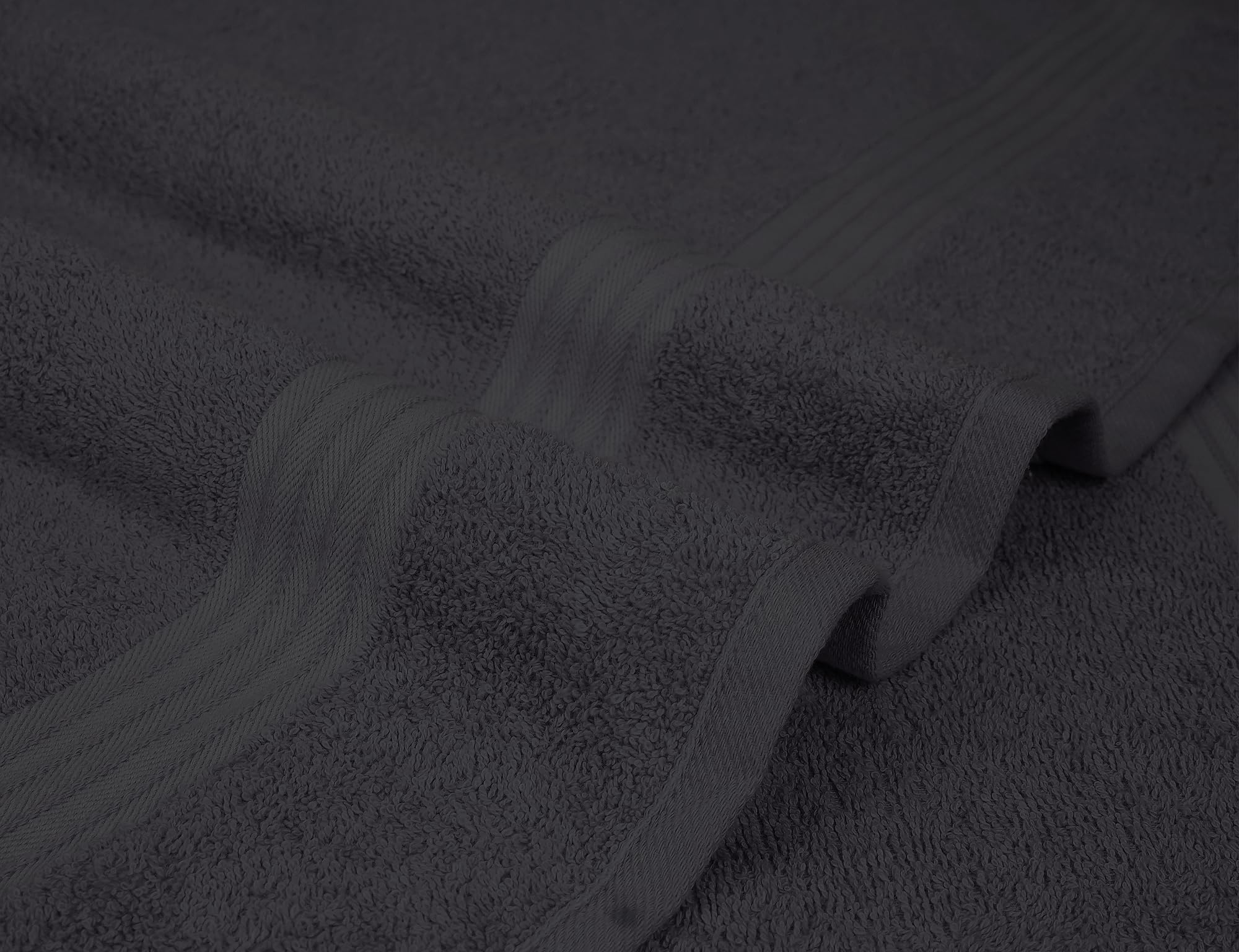 Textila 100% Cotton Large Bath Towels - 27X54 (4-Pack, Black) - Highly Absorbent, Super Soft, And Luxurious For Bathroom, Pool,