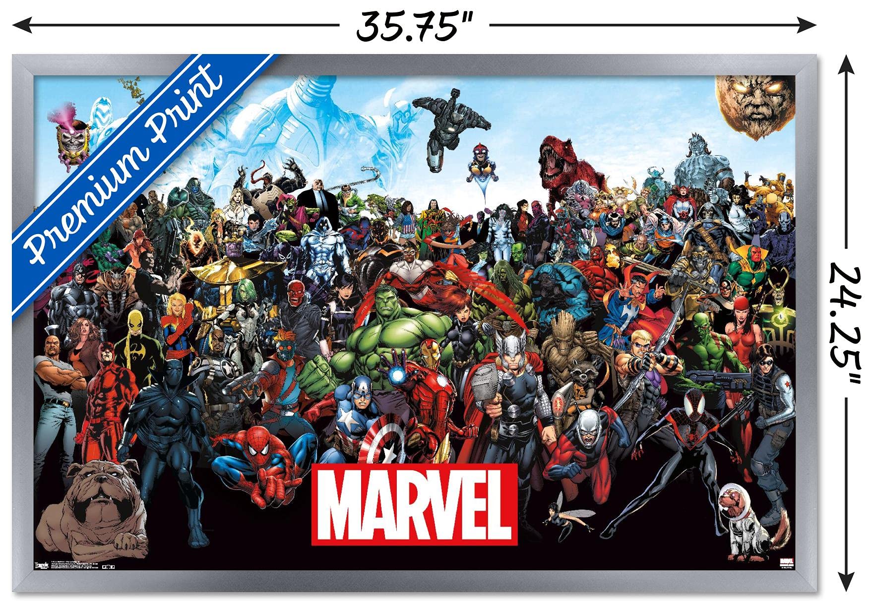 Trends International Marvel-The Lineup Wall Poster, 24.25'' X 35.75'', Multicolor