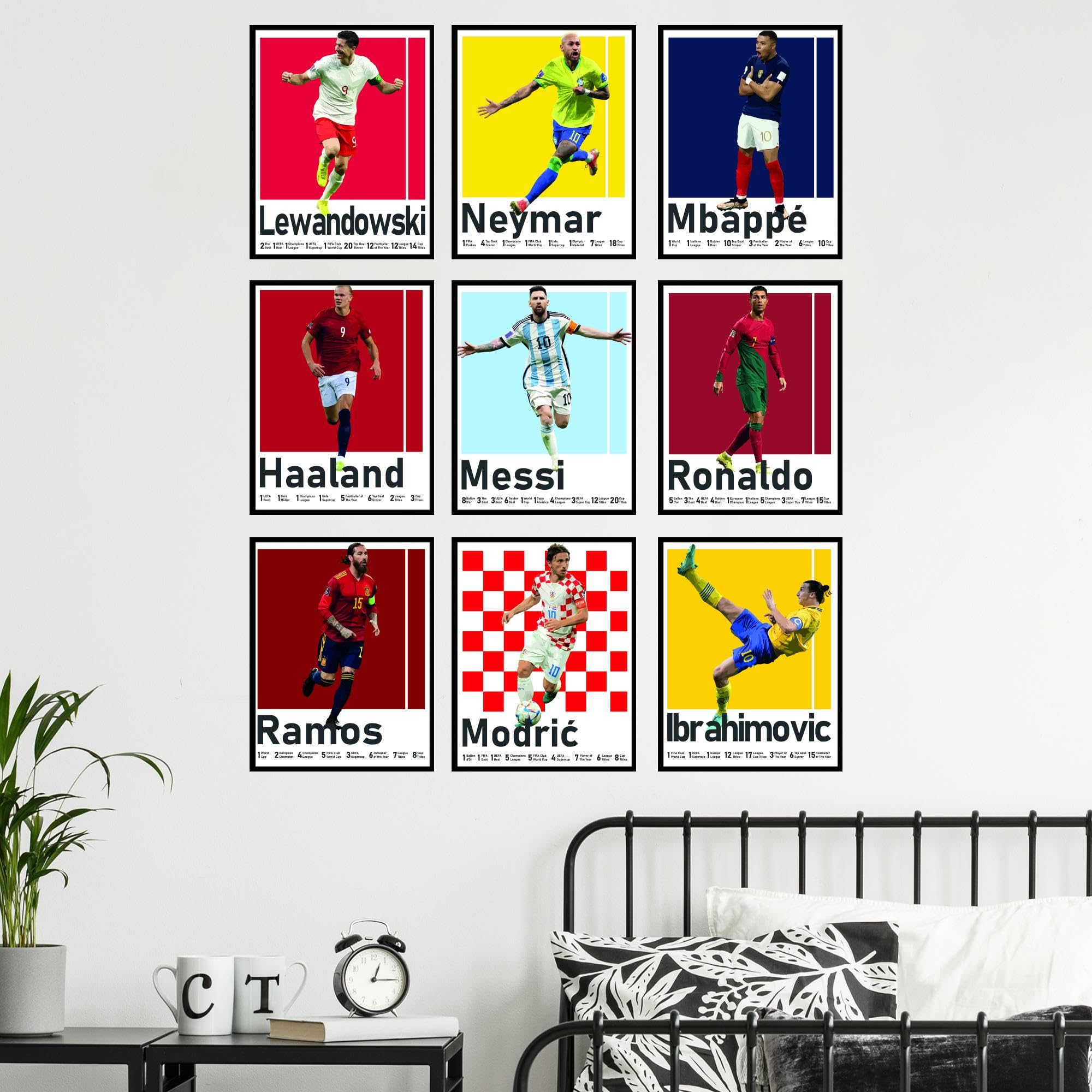 Bigwig Prints Soccer Posters - Soccer Bedroom Decor For Boys, Messi Soccer Poster, Soccer Room Decor For Boys, Ronaldo And Messi