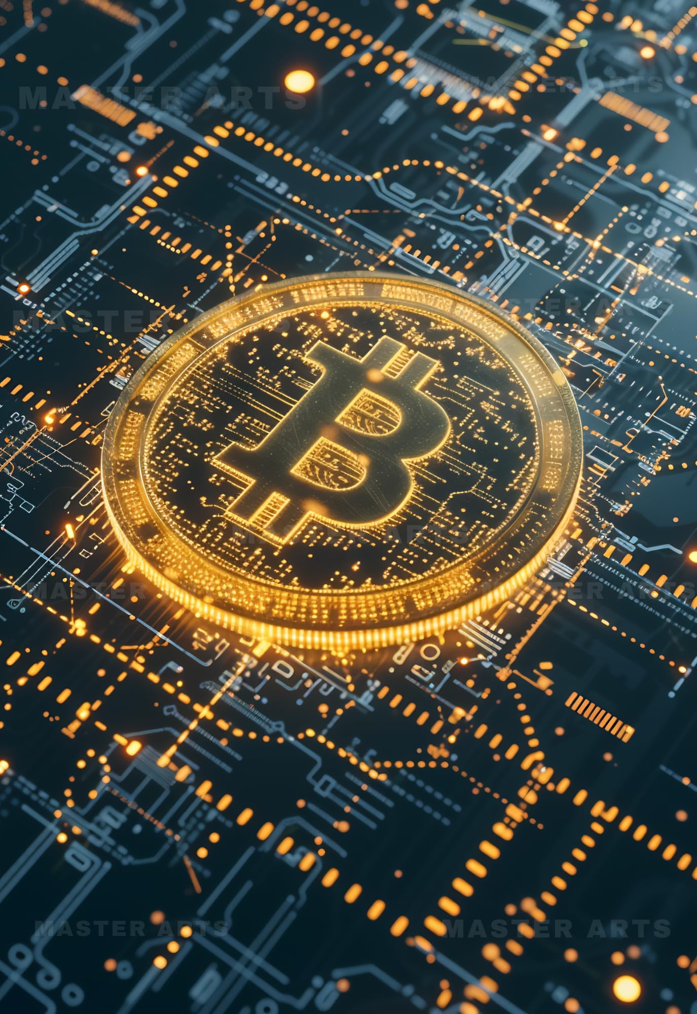 Master Flame Bitcoin Themed Aesthetic Wall Art Poster For Living Room, Home & Wall Decor | Motivational Inspirational Bitcoin Ri