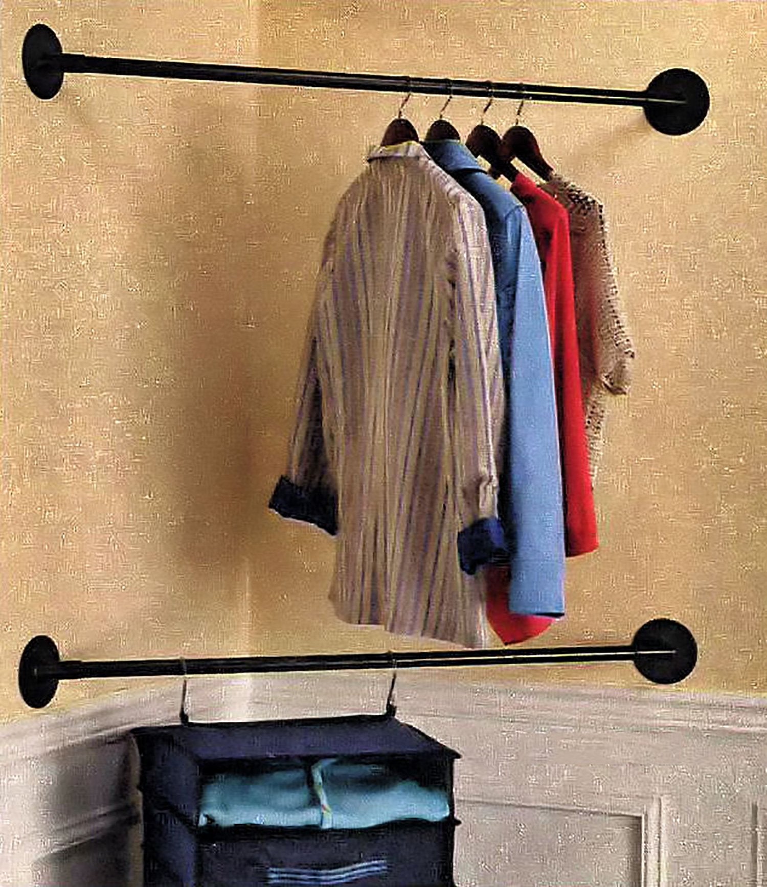 Hanging Bars 43'' Iron Wardrobe Assistant Corner