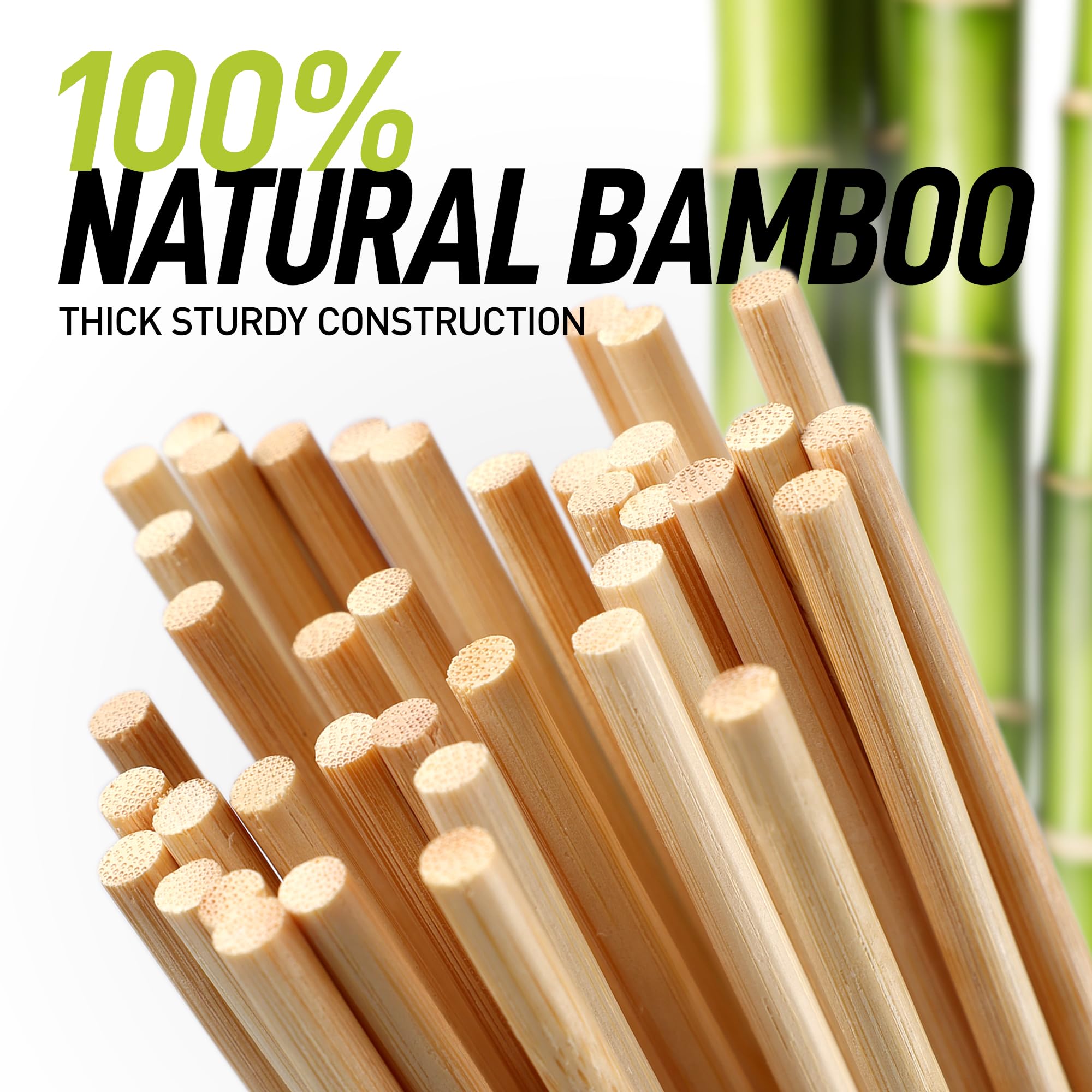 Zulay 120 Pack Bamboo Wooden Skewers - 17.5'' Marshmallow Roasting Sticks & Barbeque Skewers For Campfire - Authentic Bamboo Sti